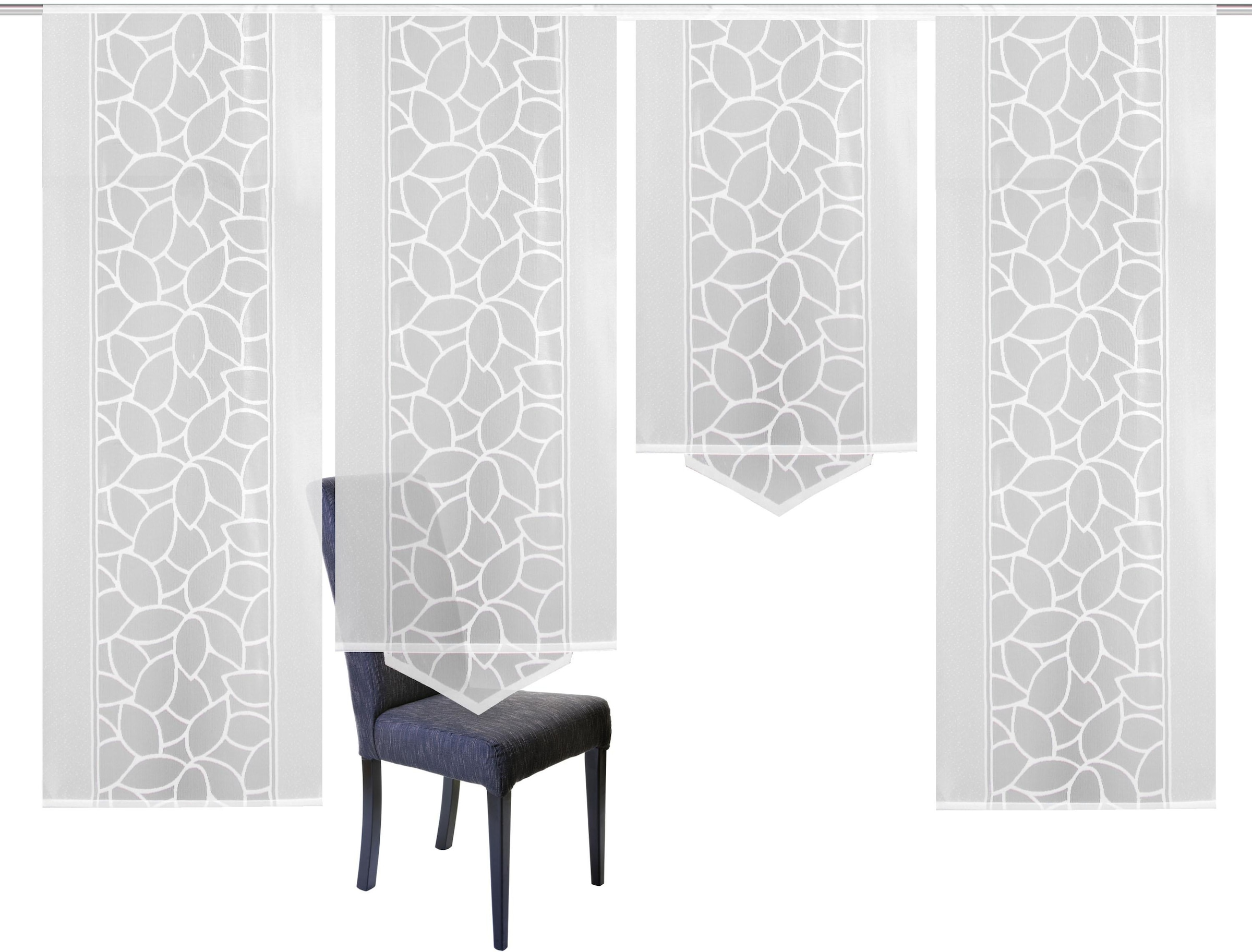 HOME WOHNIDEEN Schiebegardine »JENNA«, (4 St.), Schiebevorhang Jacquard Set