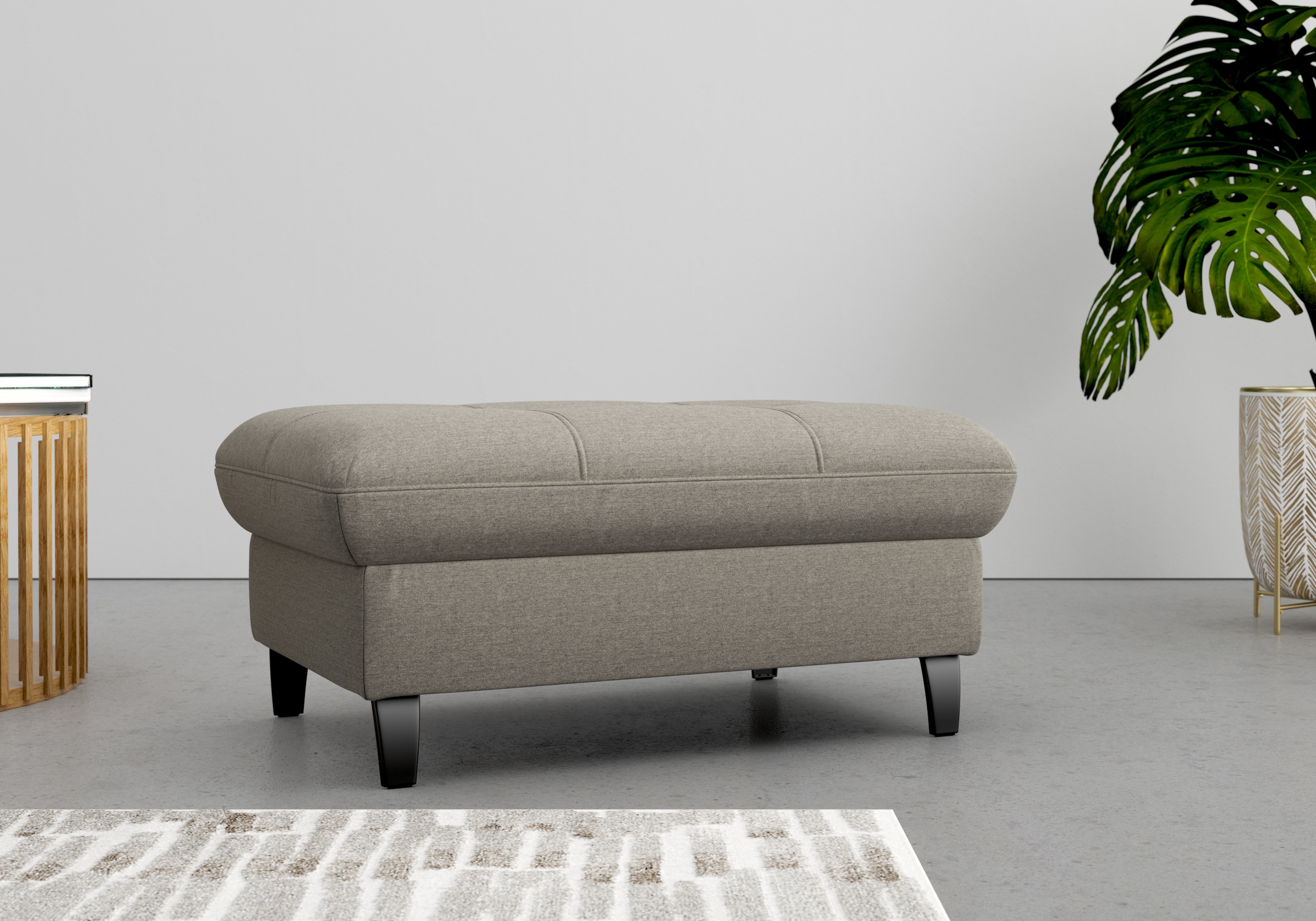 Stauraumhocker SIT & MORE "Maggiore", braun (schlamm), B:102cm H:48cm T:67cm, 95% Polyester, 5% Polyamid, Hocker, mit Stauraum