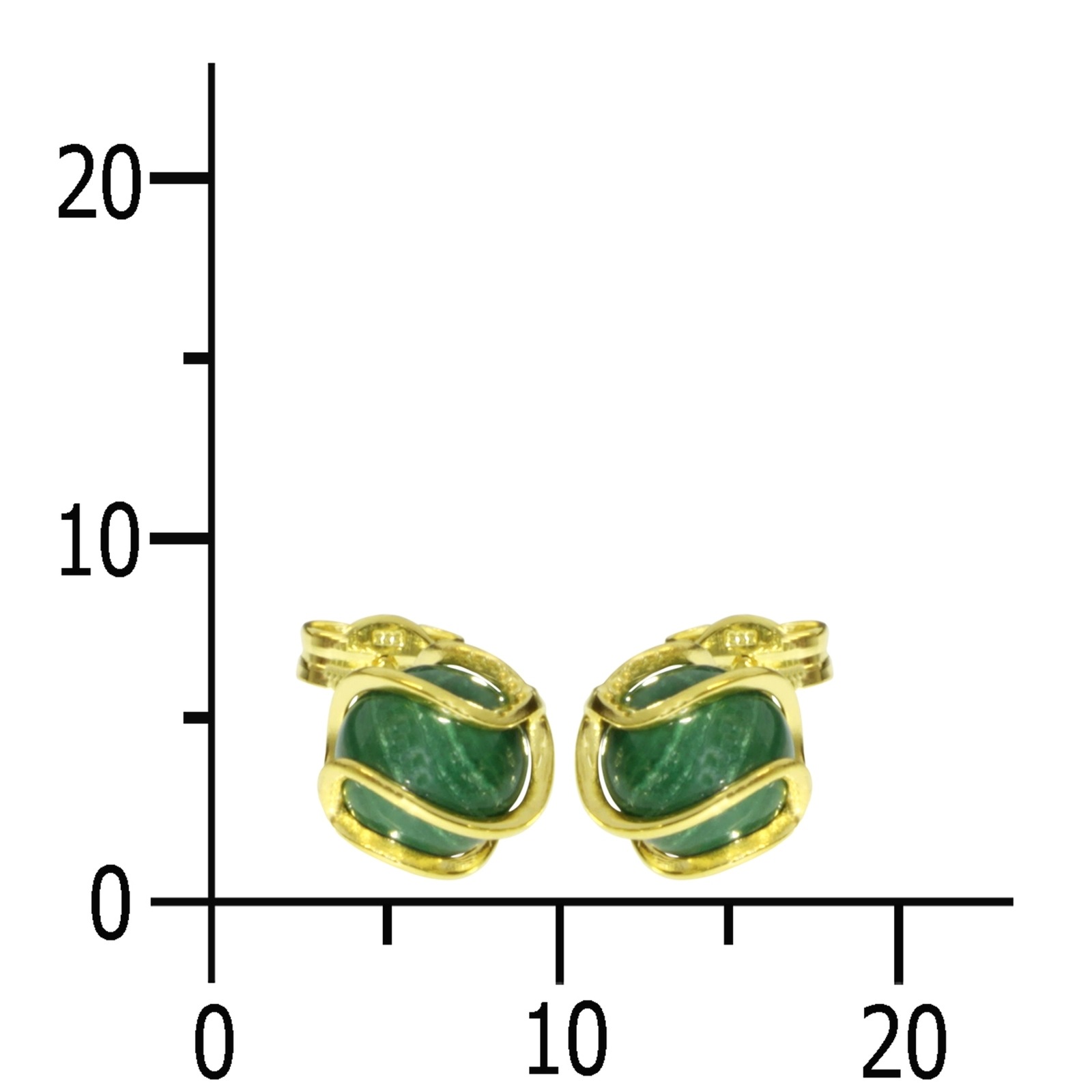OSTSEE-SCHMUCK Paar Ohrstecker »- Goldkäfig - Gold 333/000 - Malachit«