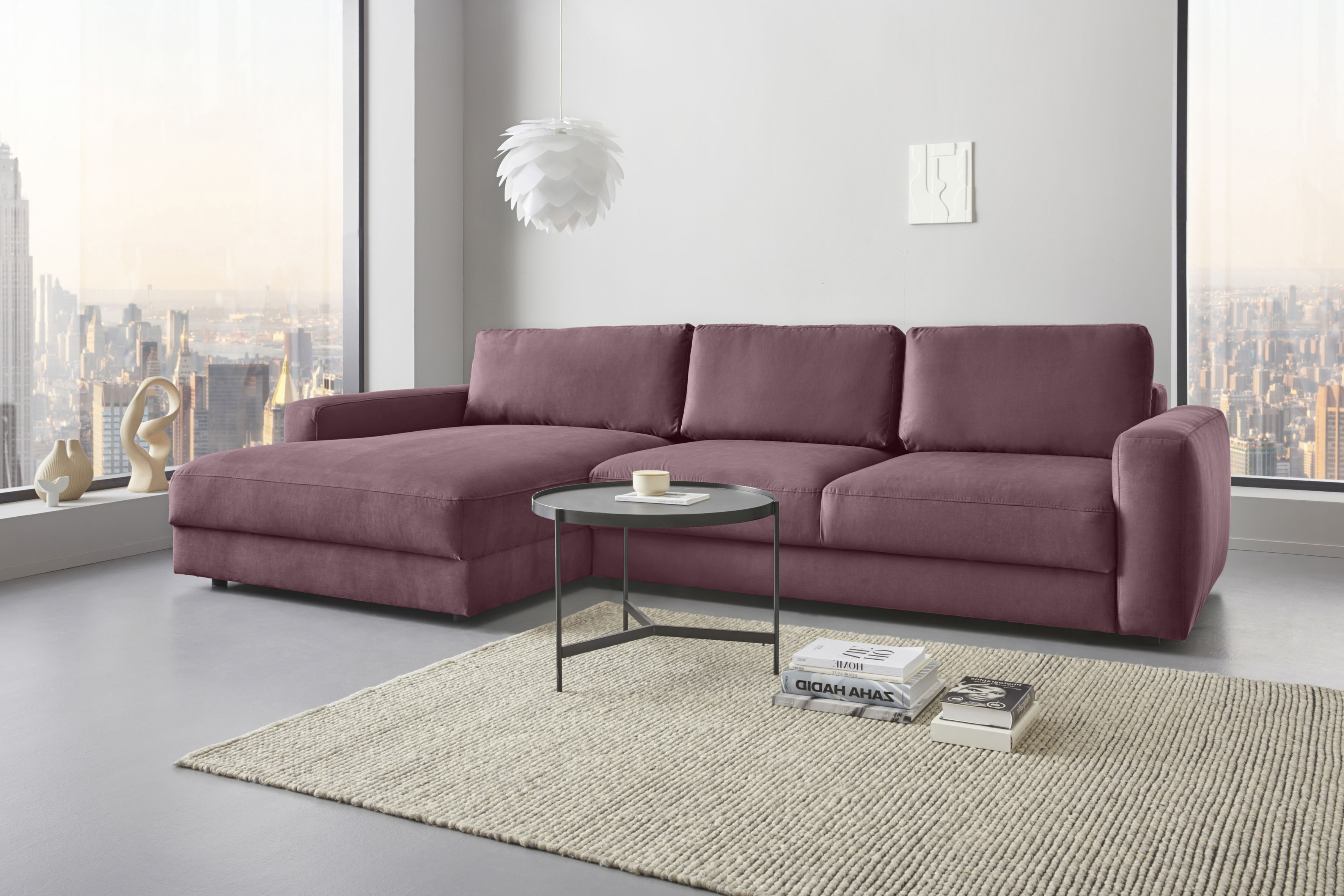 Home affaire Ecksofa "Bloomfield, bequem und elegant, Breite 303cm, L-Form" wahlweise mit Bettfunktion und Bettkasten, Unser Dauertiefpreis