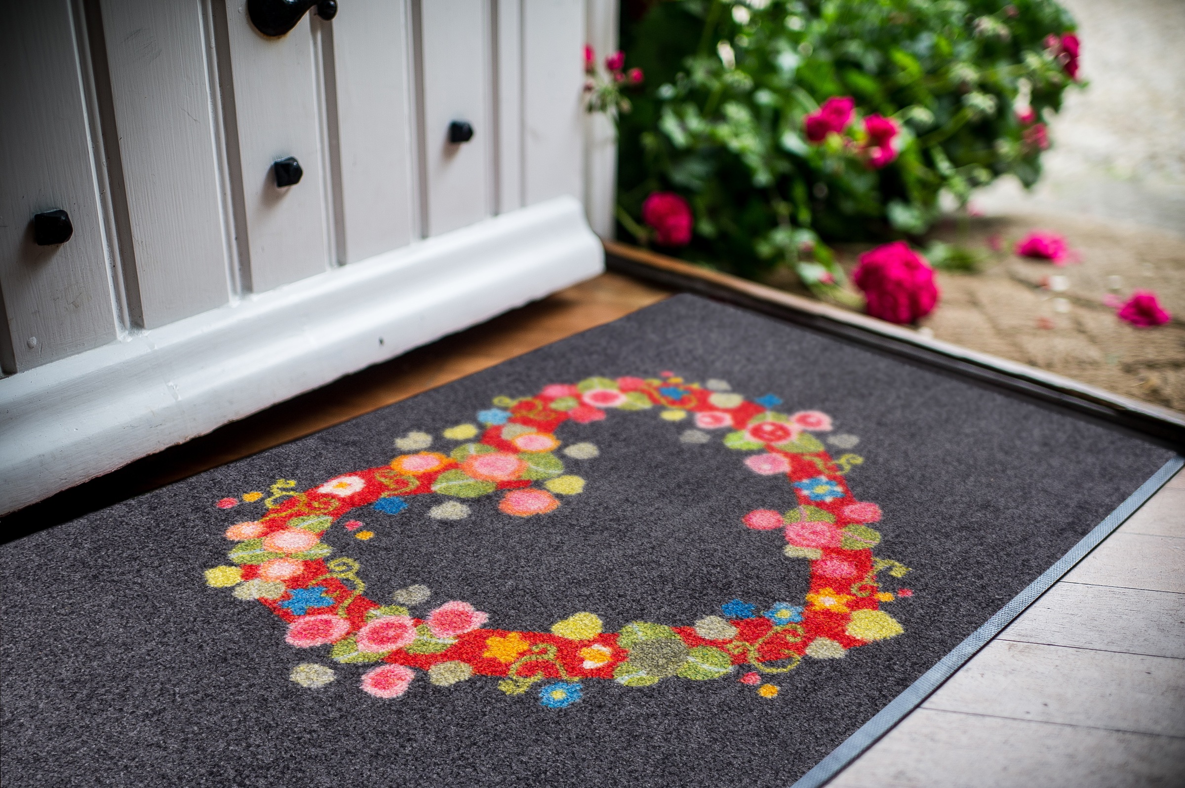 wash+dry by Kleen-Tex Fußmatte "Floral Romance" rechteckig 7 mm Höhe günstig online kaufen