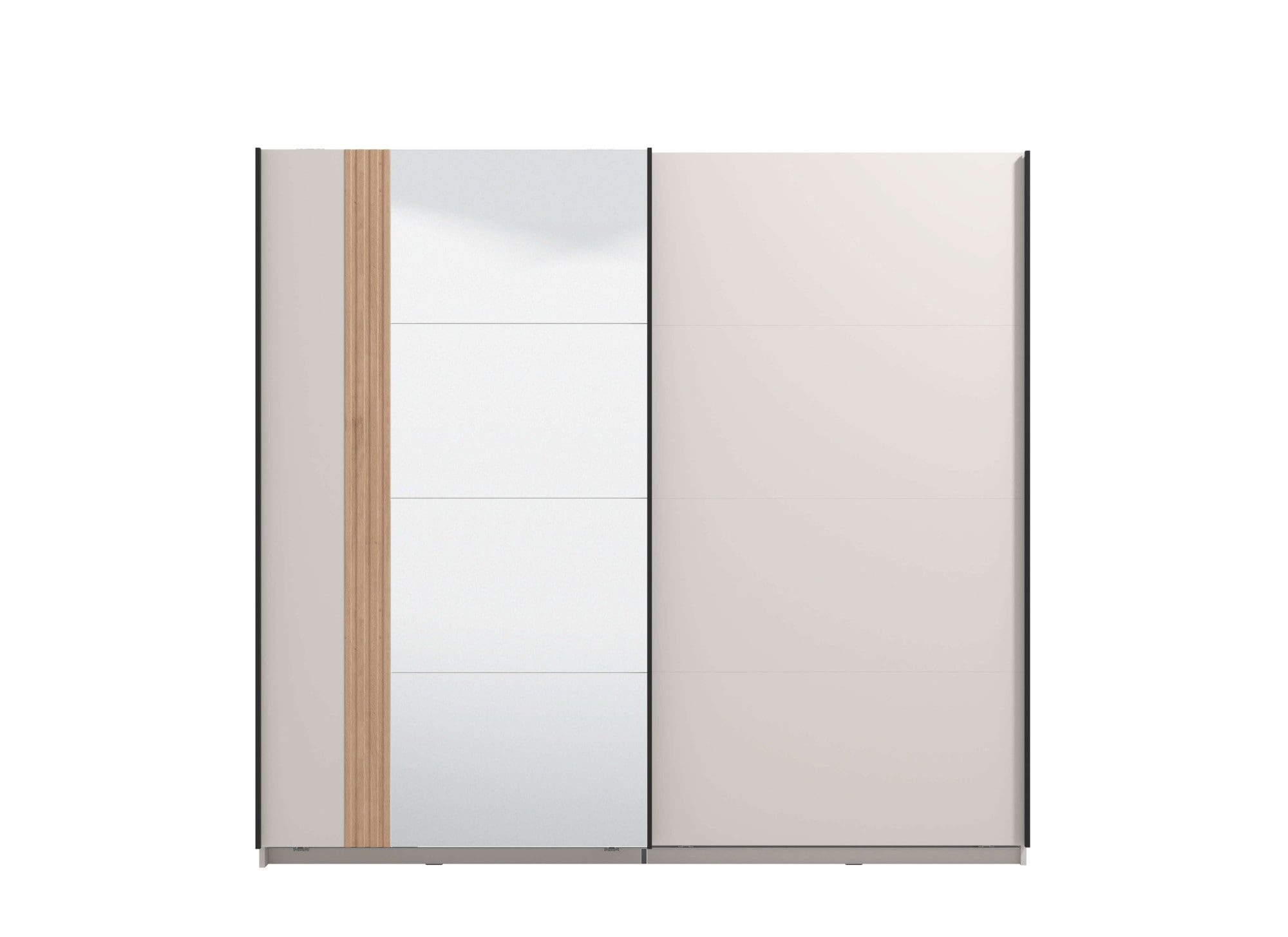 Home affaire Schwebetürenschrank »Belfort, Kleiderschrank mit Spiegel, Made in Europe«, (wähle deine perfekte, individuelle Innenausstattung), 2 Schiebetüren, 220x61x205cm, FSC® -zertifizierter Holzwerkstoff