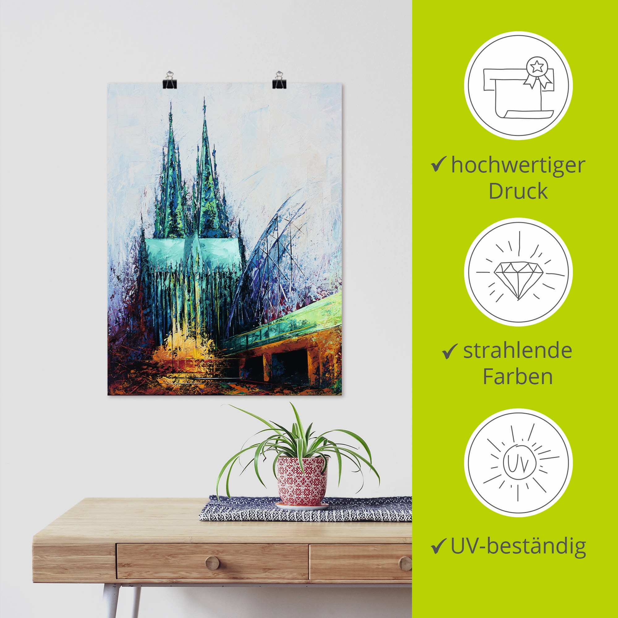 Artland Wandbild »Kölner Dom«, Deutschland, (1 St.), als Leinwandbild, Poster in verschied. Größen