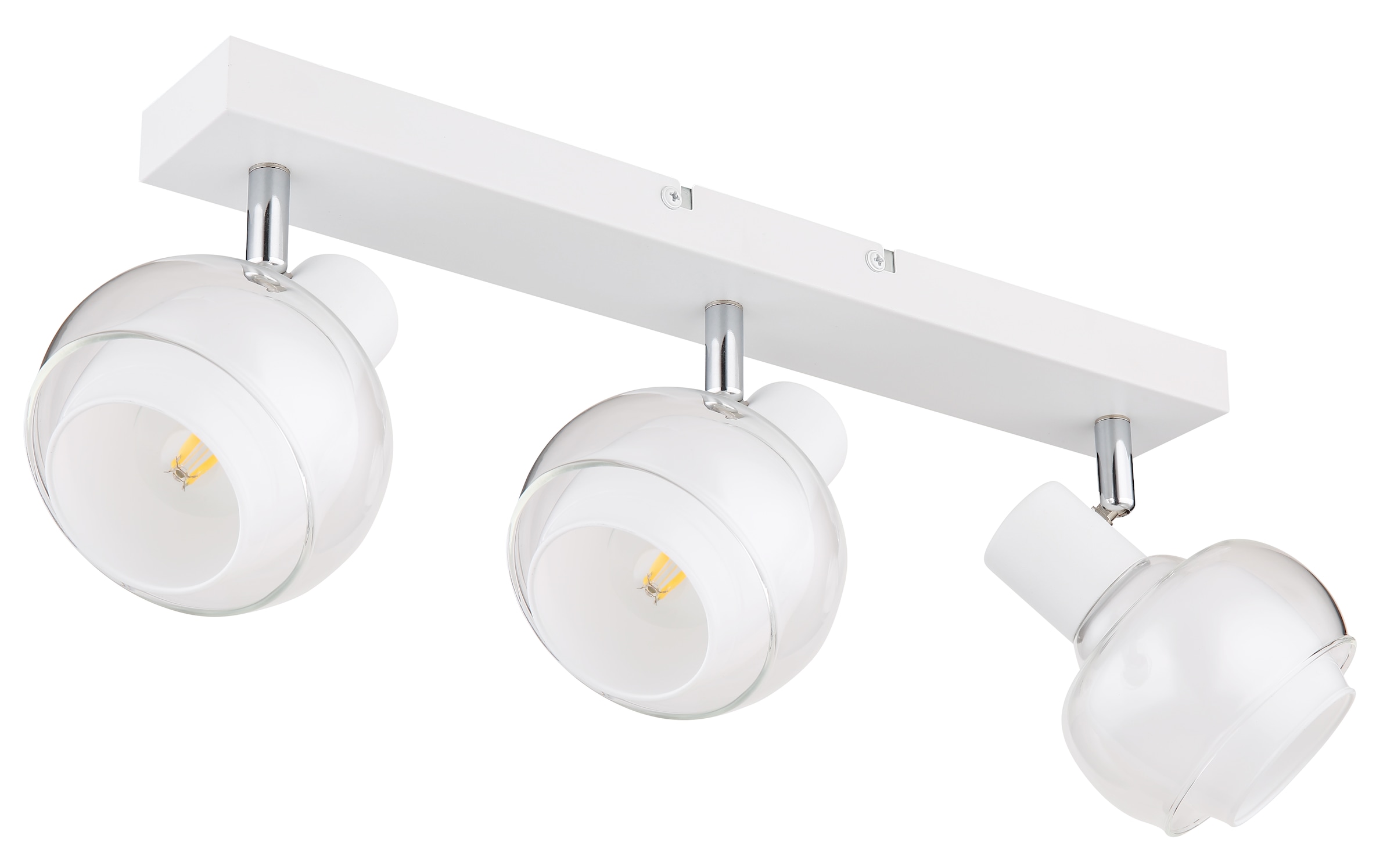 GLOBO LIGHTING Deckenstrahler »TOKKI«, Leuchtmittel E14 | ohne Leuchtmittel, Deckenspot/weiß/Glas klar/Glas opal/Flur/Wohnzimmer