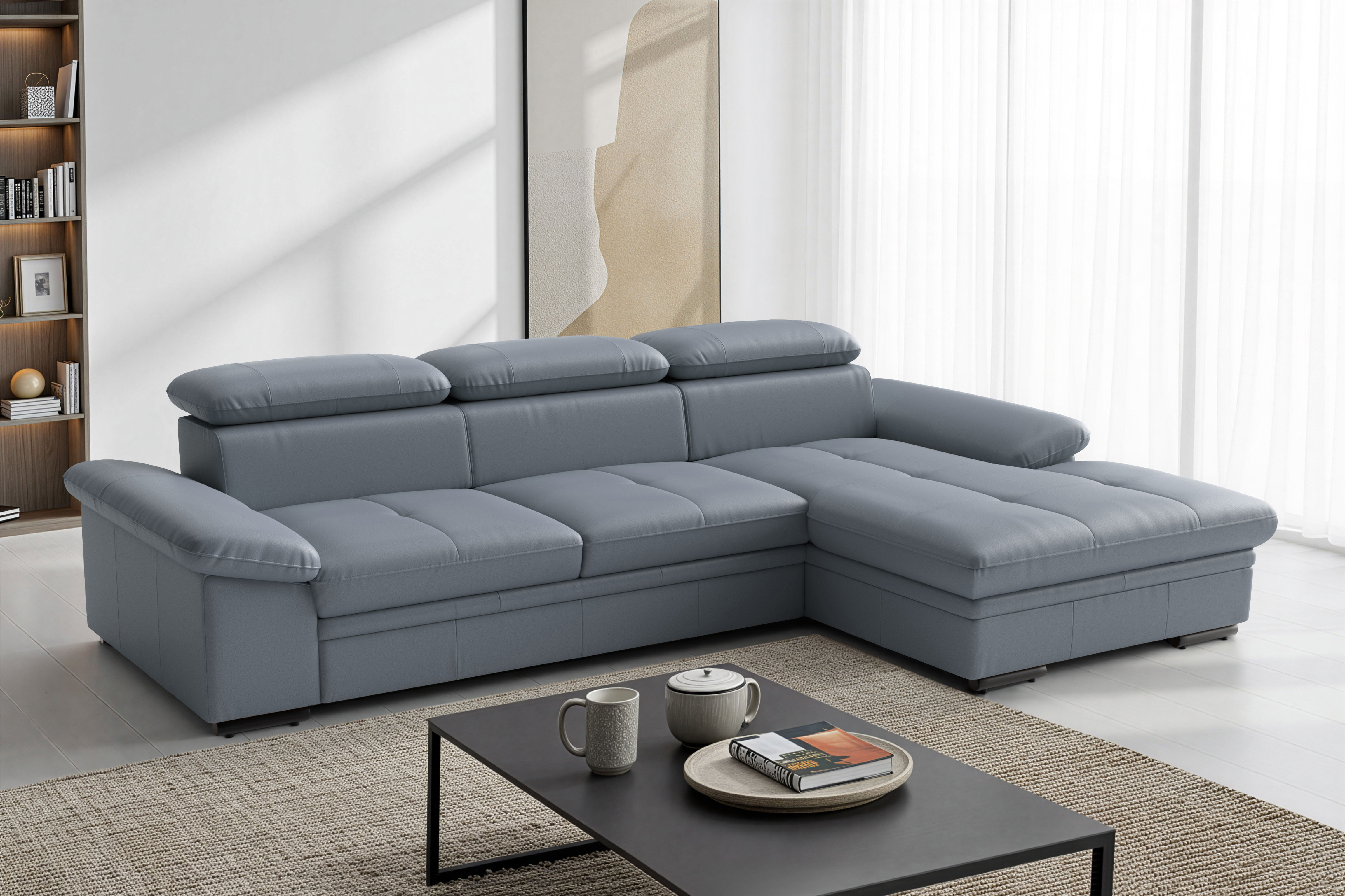sit&more Ecksofa "Viola, Leder, L-Form, B: 260 cm, mit Armteil- und Kopfteilvertsellung" optional mit Schlaffunktion