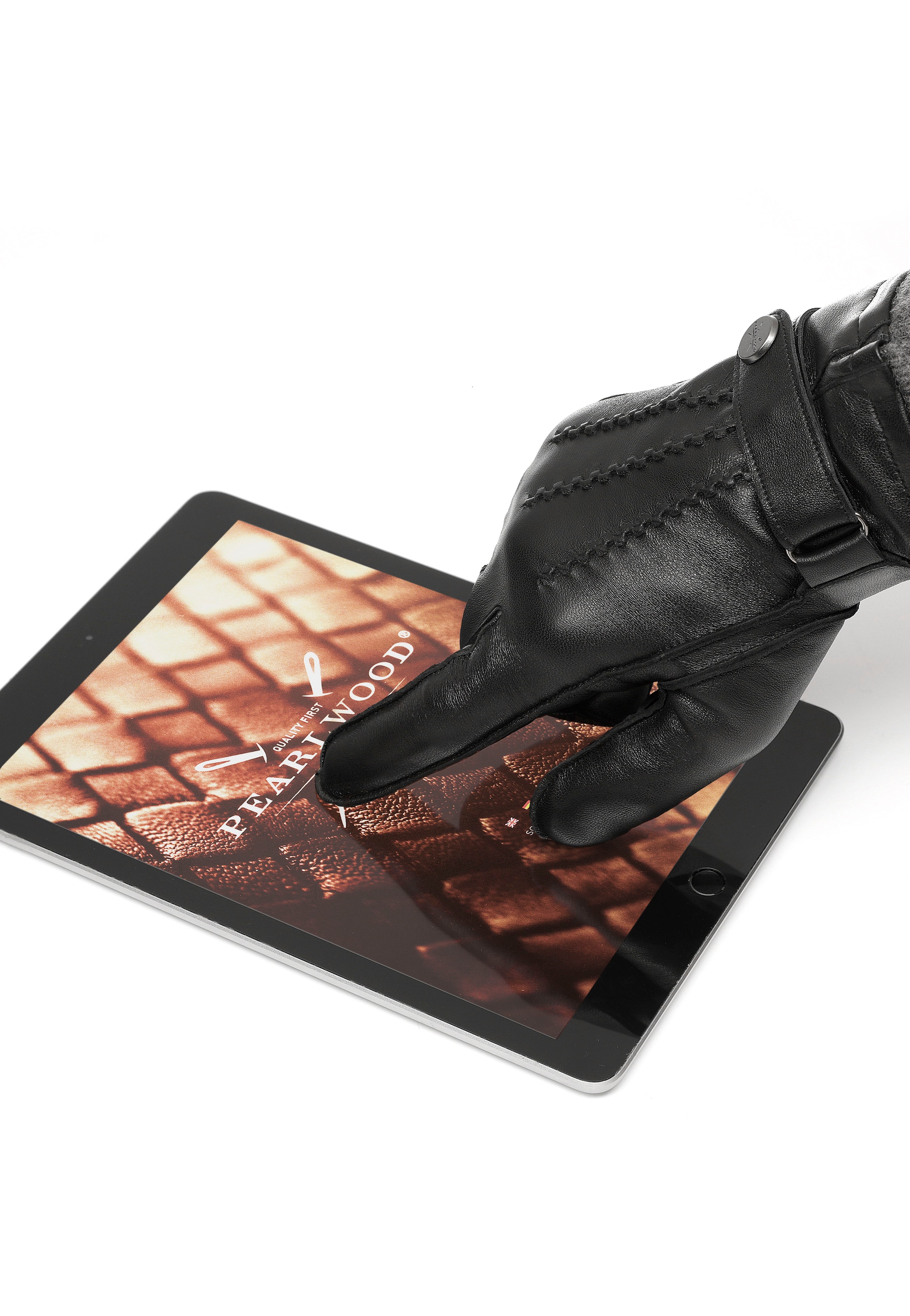 PEARLWOOD Lederhandschuhe »Mike«, Touchscreen proofed - 10 Finger System