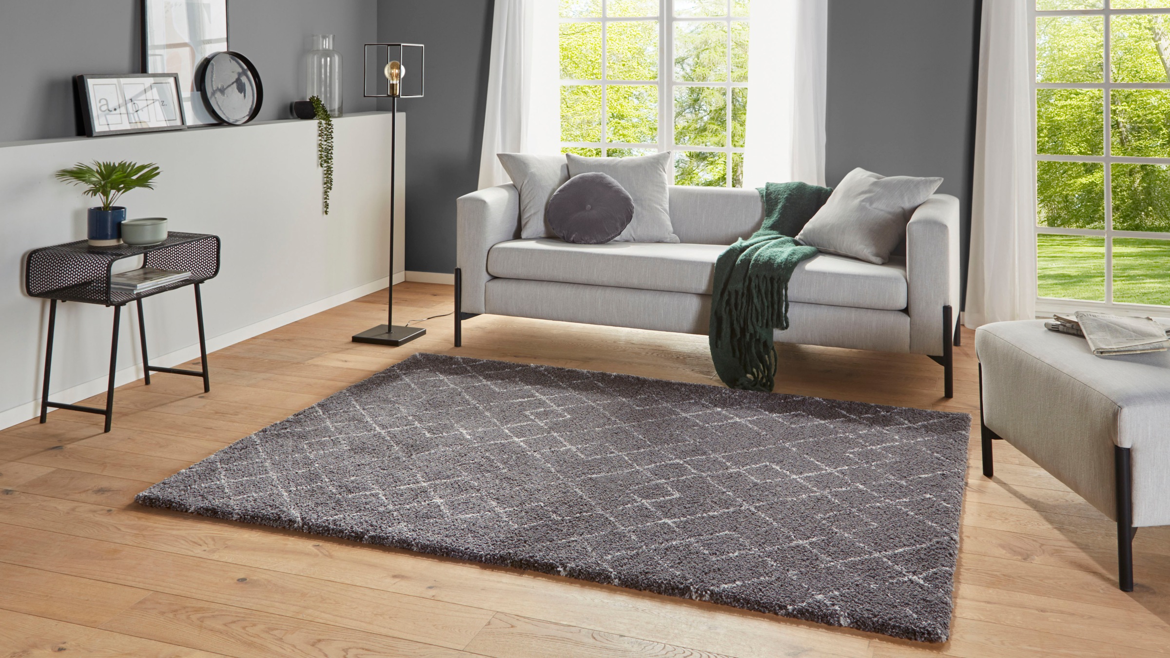 HANSE Home Hochflor-Teppich »Archer«, rechteckig, 35 mm Höhe, Geometrisches Design, weich durch Microfaser, Robust, Pflegeleicht