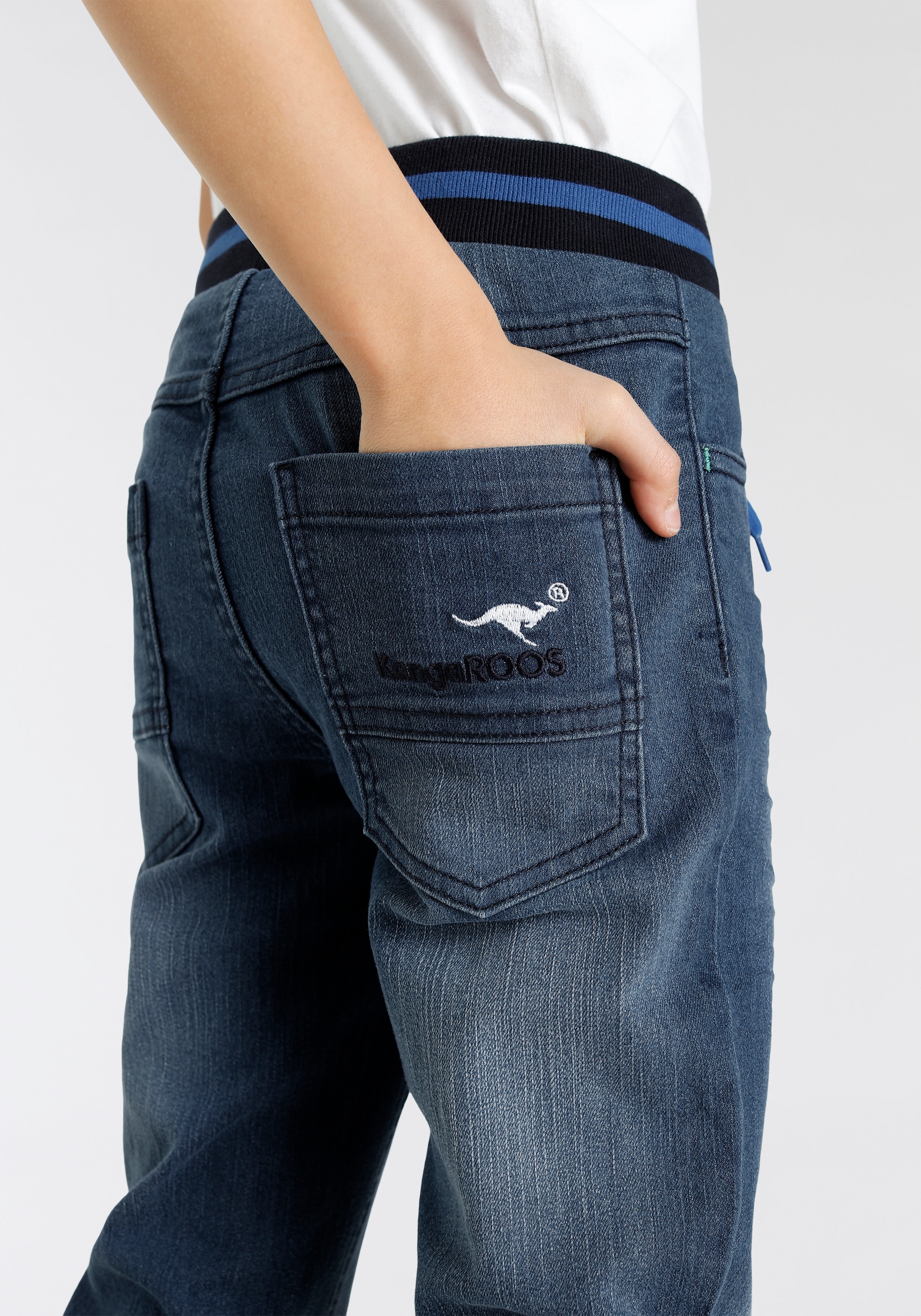 Waschung | BAUR »Denim«, Stretch-Jeans KangaROOS authentischer in