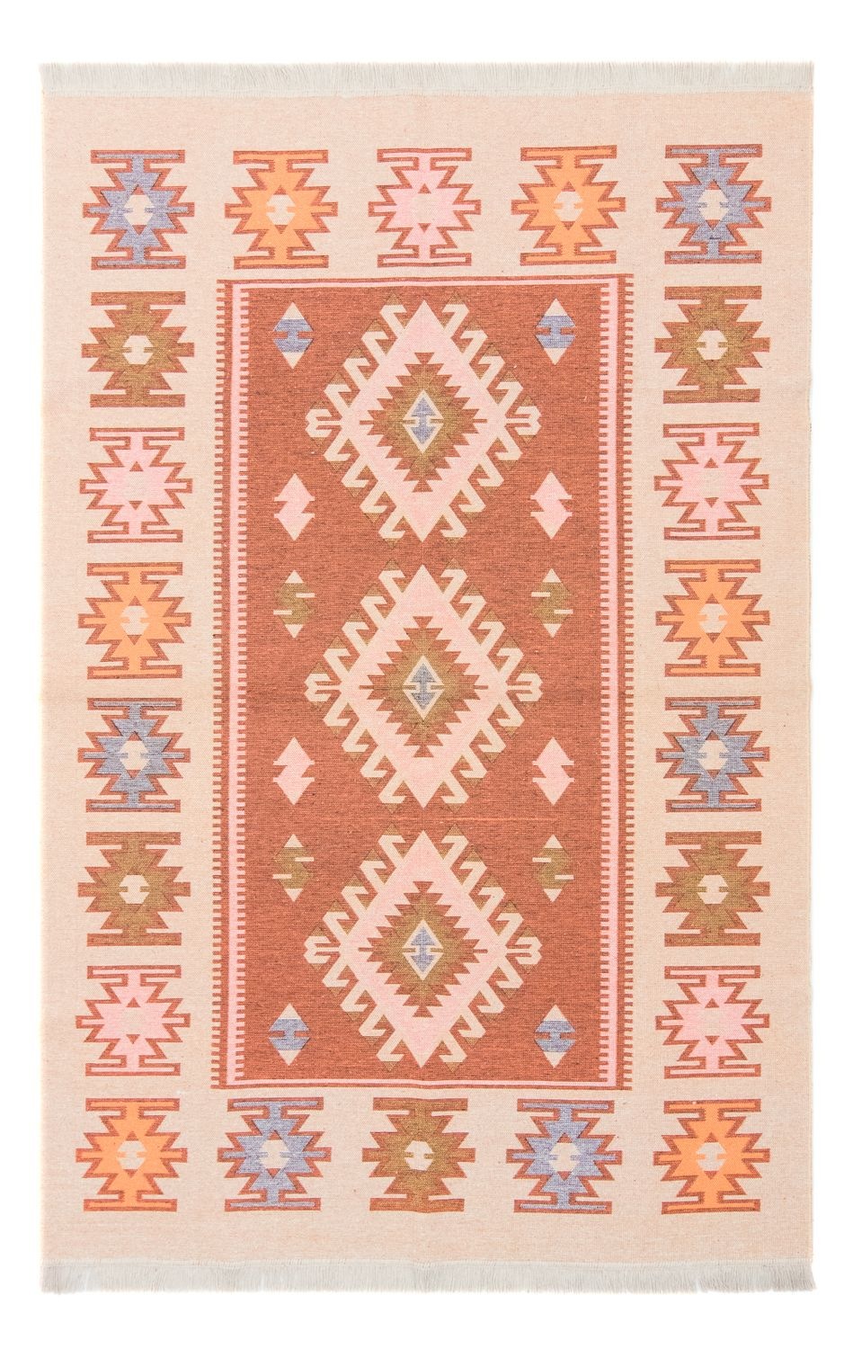 morgenland Wollteppich »Kelim Teppich - Trendy »Ariz« Rechteckig«, rechteckig, 0,5 mm Höhe, Flachgewebe
