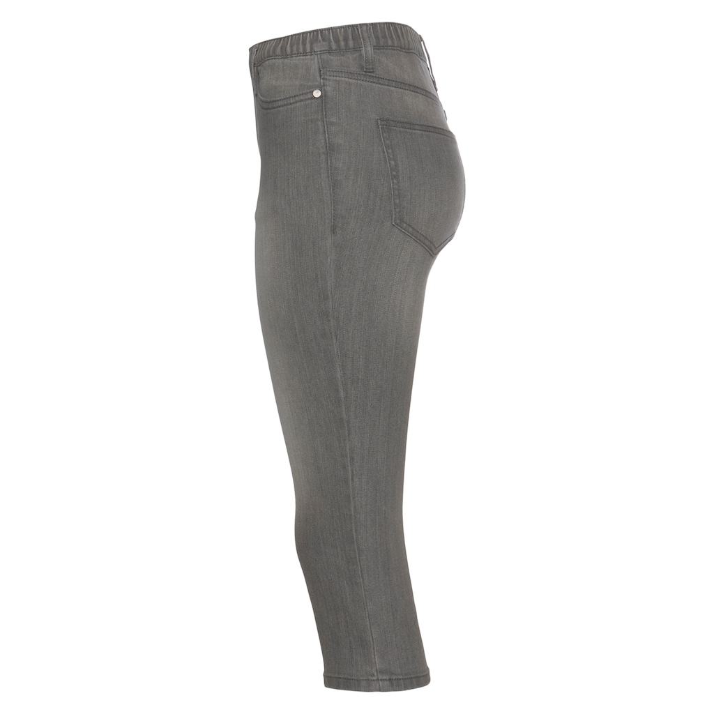 Damenmode Jeans Flashlights Caprijeans, (Packung, 2er-Pack), High Waist black + grey-used