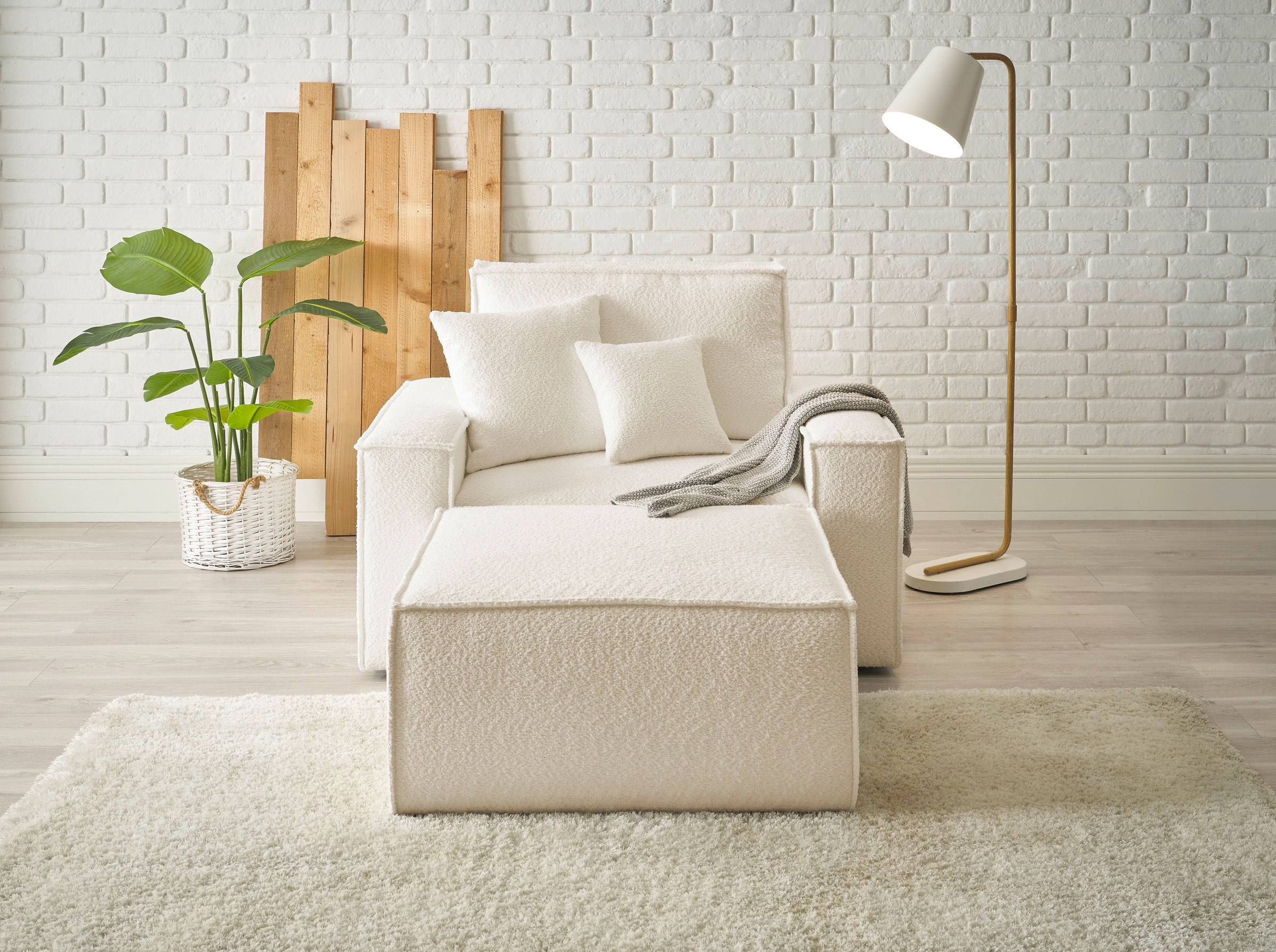 andas Loveseat »Finnley«, (2 St.), Loveseat und Hocker im Set, passend zur Polster-Serie Finnley