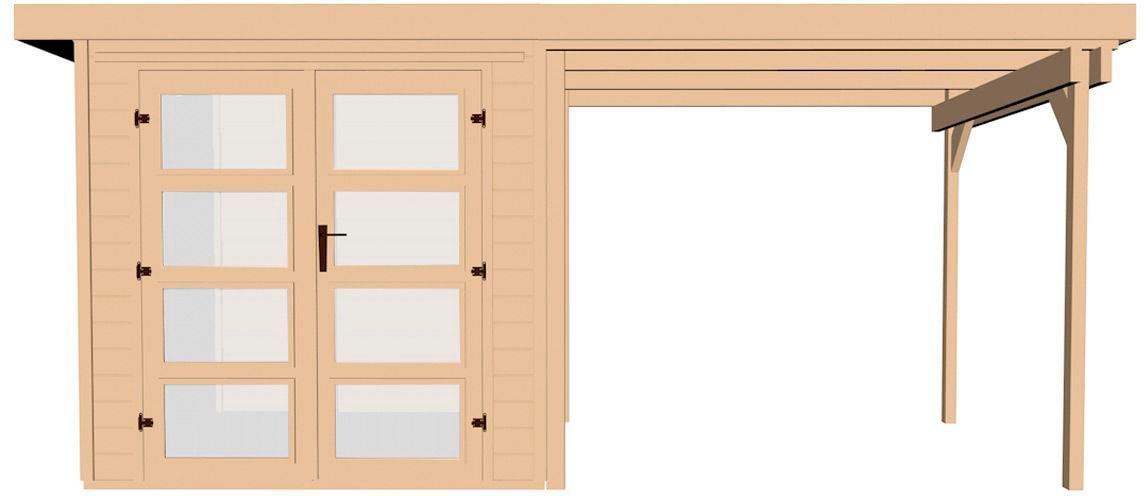 weka Gartenhaus "321 B Gr.4, natur, 19 mm, Anbau 230 cm"