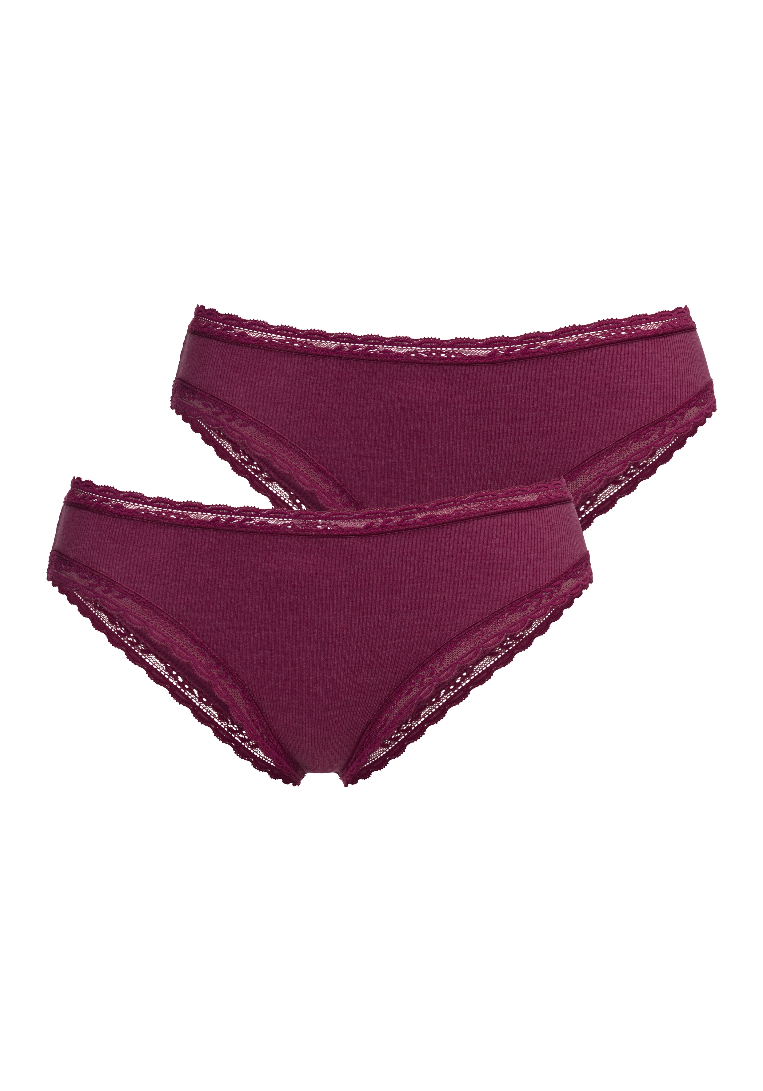 s.Oliver Brasilslip Packung, 2 Stk. mit modischer Spitze aus Baumwollmischung