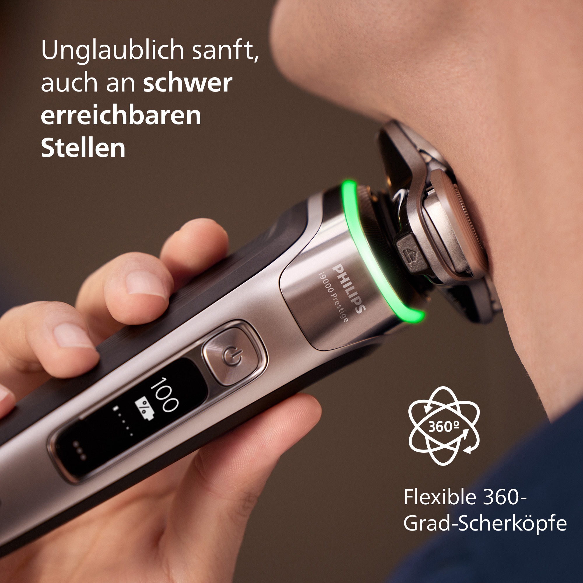 Thumbnail - Philips Elektrorasierer "Series i9000 Prestige XP9202/10" integrierter Präzisionstrimmer mit SkinIQ Technologie, inkl. L...