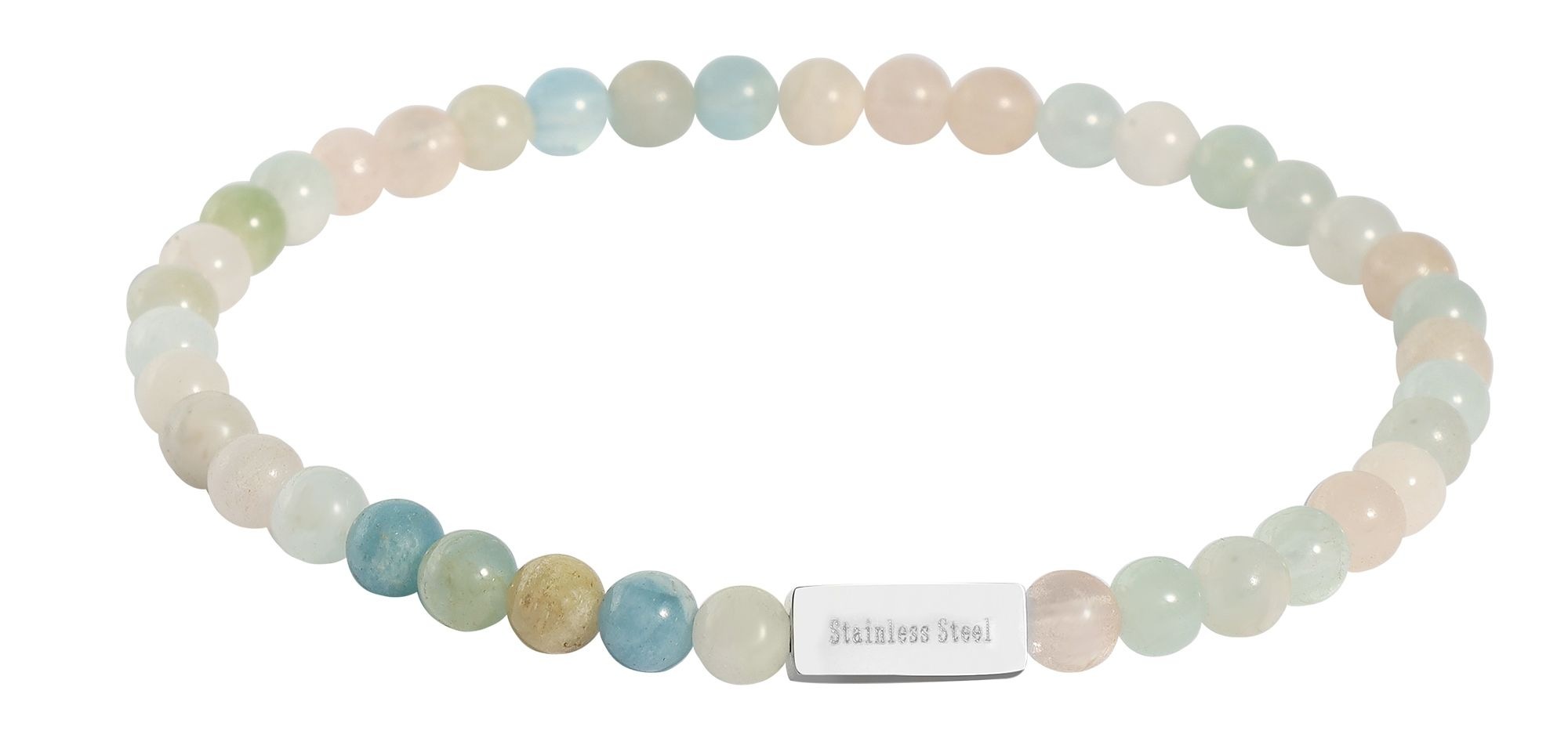 Adelia´s Gliederarmband »Edelstahl Armband Kugelarmband mit Perle und Morganit« Perle, silberfarben