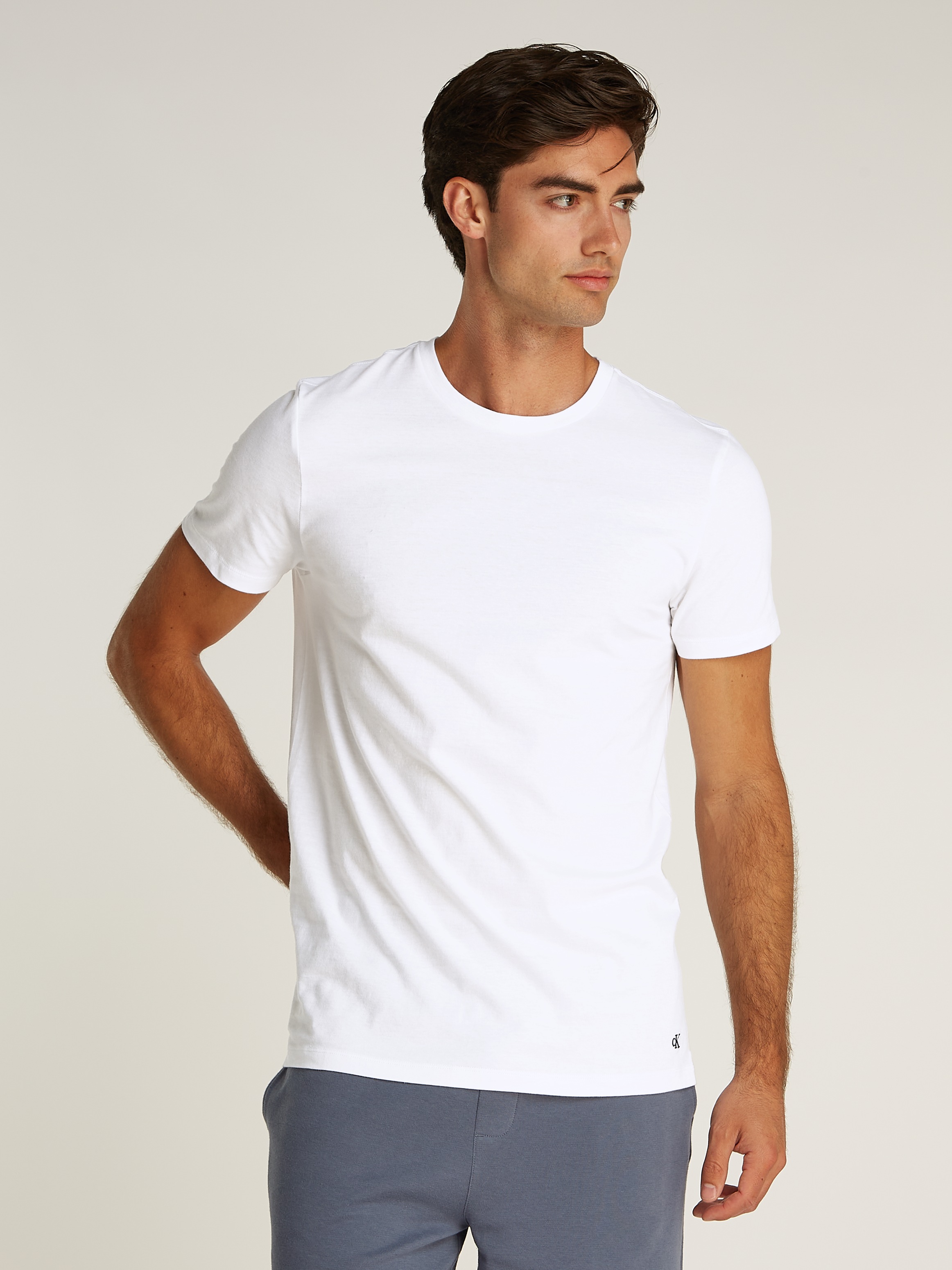 Calvin Klein Underwear T-Shirt »S/S CREW NECK 3PK«, (Packung, 3 tlg., 3er-Pack), mit Logostickerei