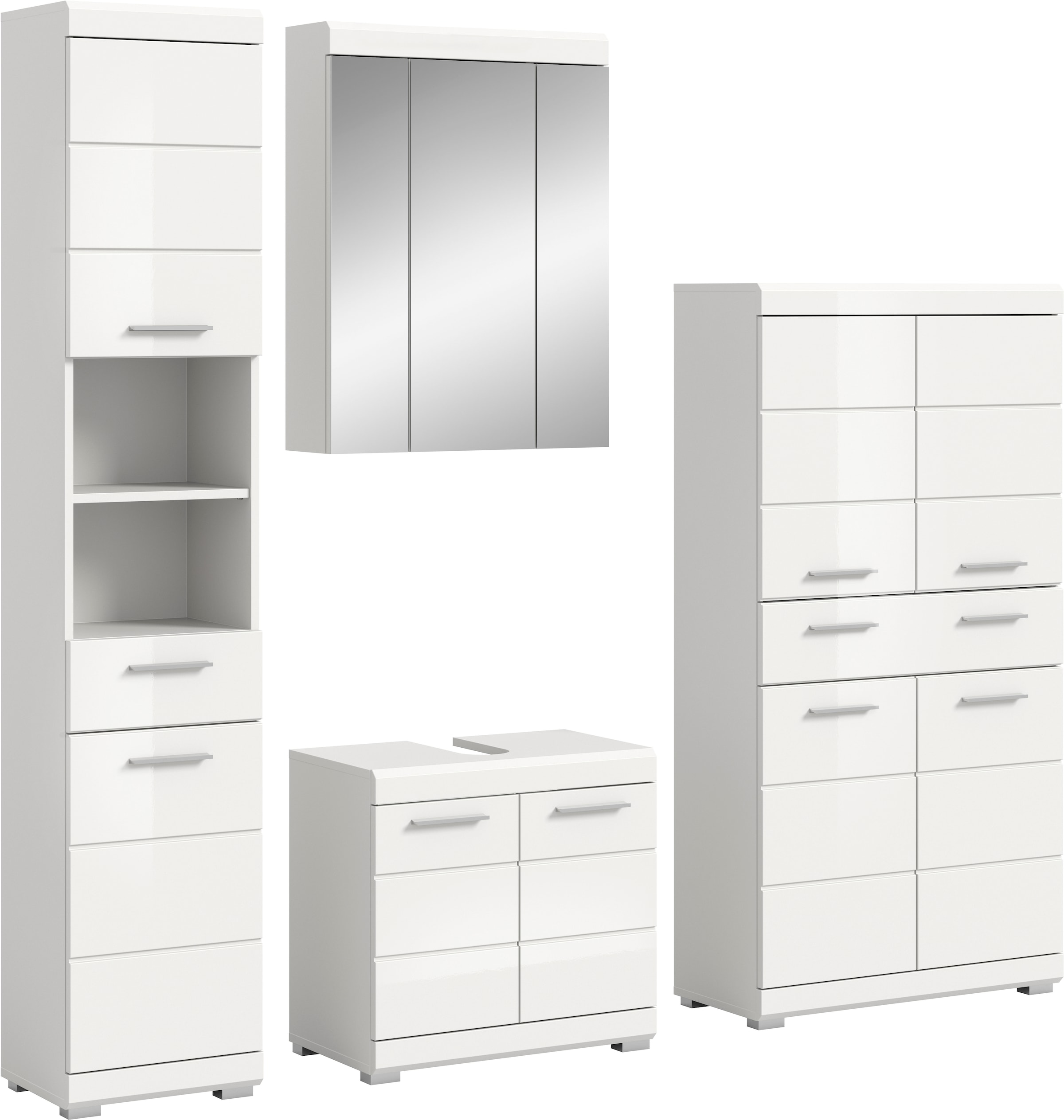 welltime Badmöbel-Set "SIENA, 4 teilig, bestehend aus:" Set, TOPSELLER, 4 Stk. tlg.