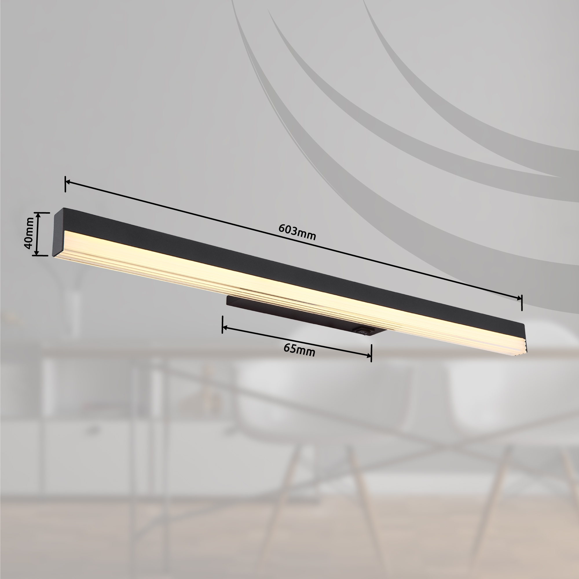 GLOBO LIGHTING LED Wandleuchte »SALLO«, Leuchtmittel LED-Modul | LED fest integriert, Wandlampe/schwarz/3000K/6000K/Stufenschalter/opal/Wohnzimmer/Flur