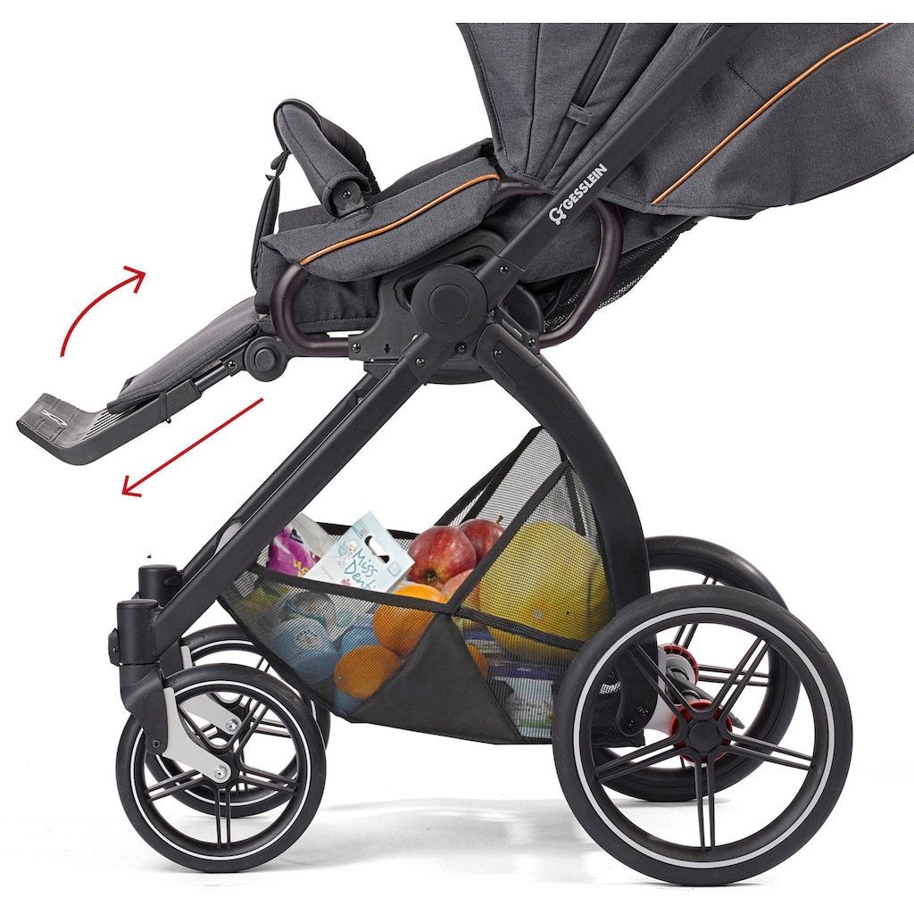 Gesslein Kombi-Kinderwagen »FX4 Soft+ mit Aufsatz Classic schwarz/schwarz, schwarzgrau«