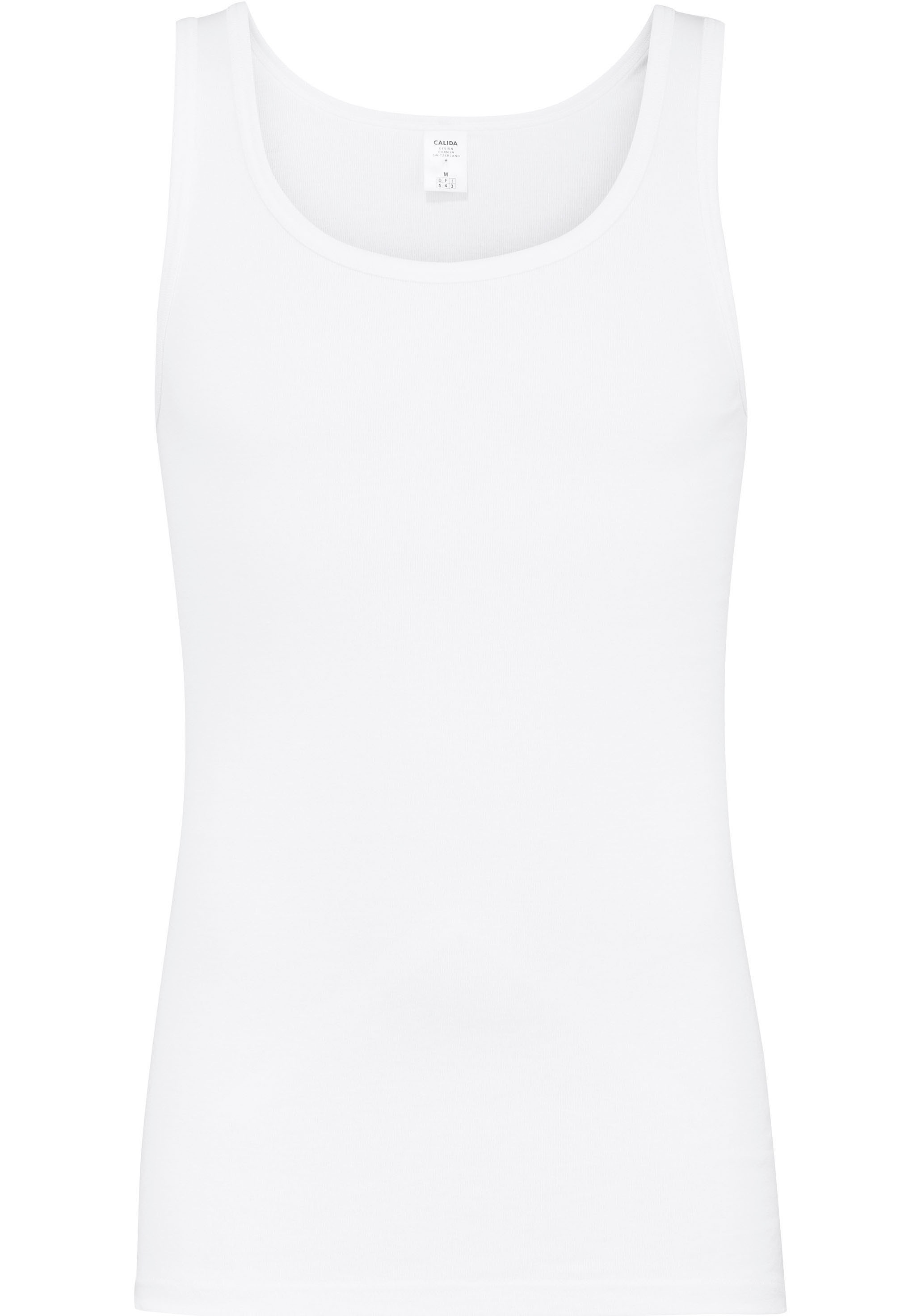 CALIDA Tanktop "Twisted Cotton", Pure Cotton, Feinripp-Qualität, Rundhals-A günstig online kaufen