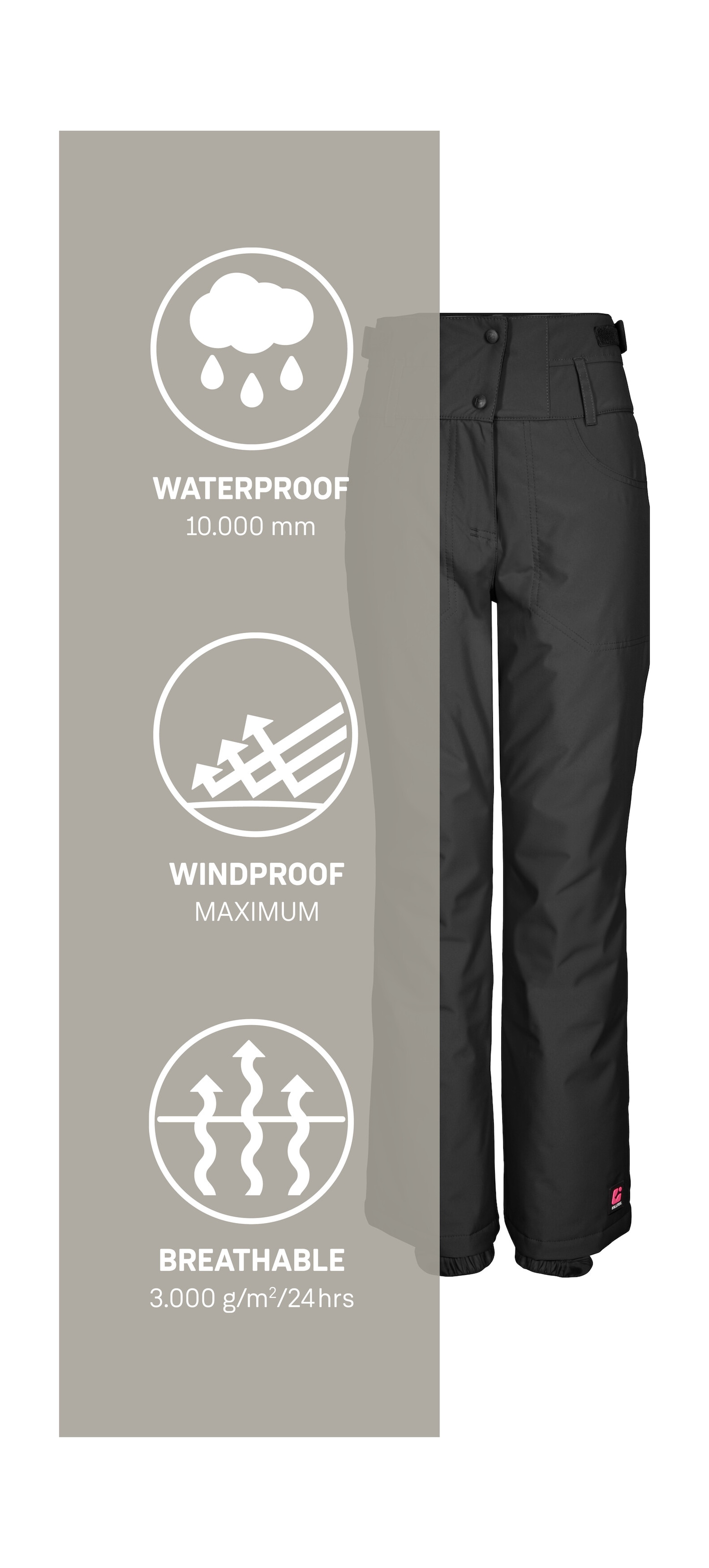 Killtec Skihose »KSW 212 GRLS SKI PNTS«, Wasserdichte, atmungsaktive Skihose mit verstellbarer Taille