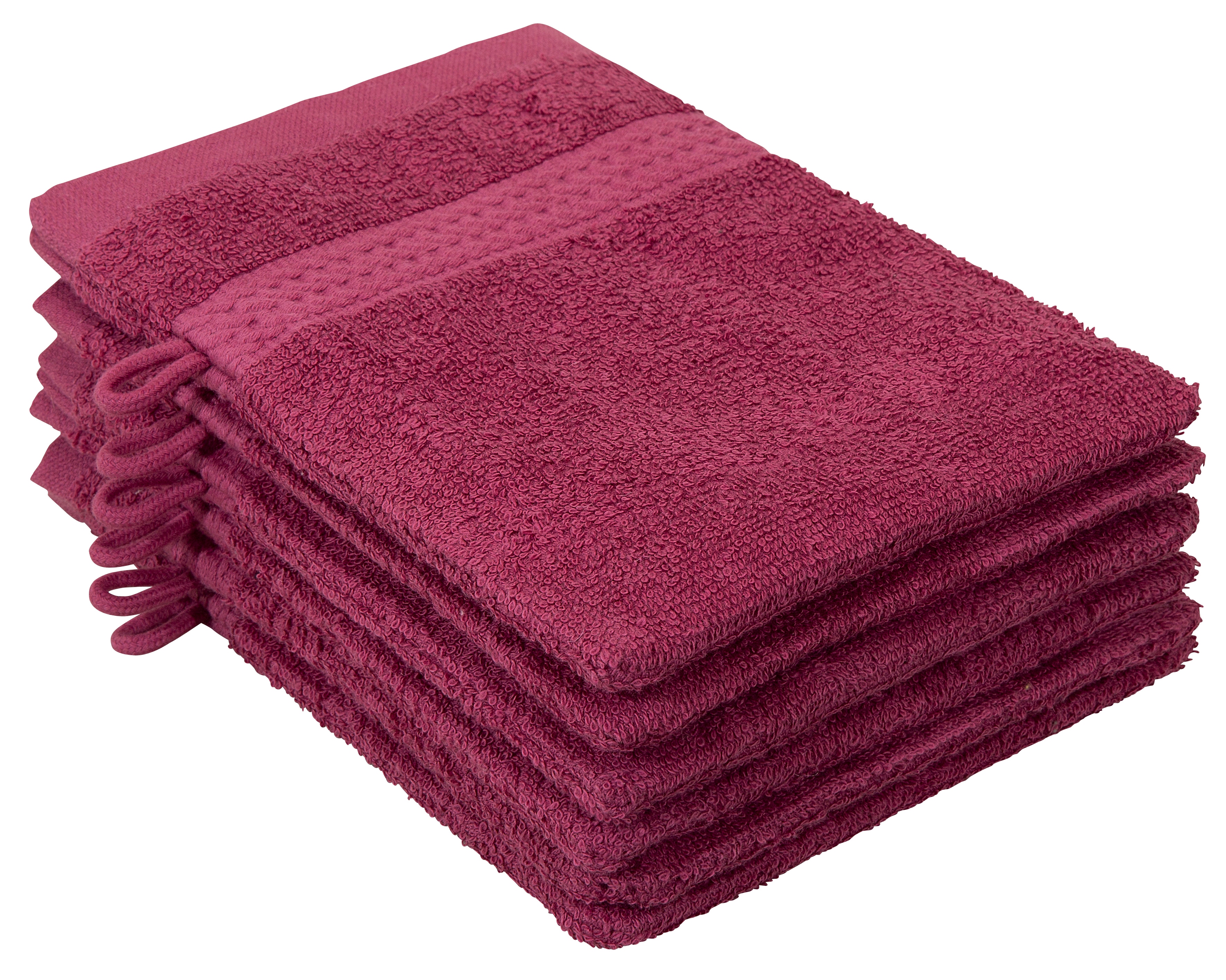 OTTO home Waschhandschuh "Juna, 6 Waschhandschuhe 16x21, 100% Baumwolle, Set und als Serie" Handtuch-Set, mit Bordüre, Handtücher in Uni-Farben, weich