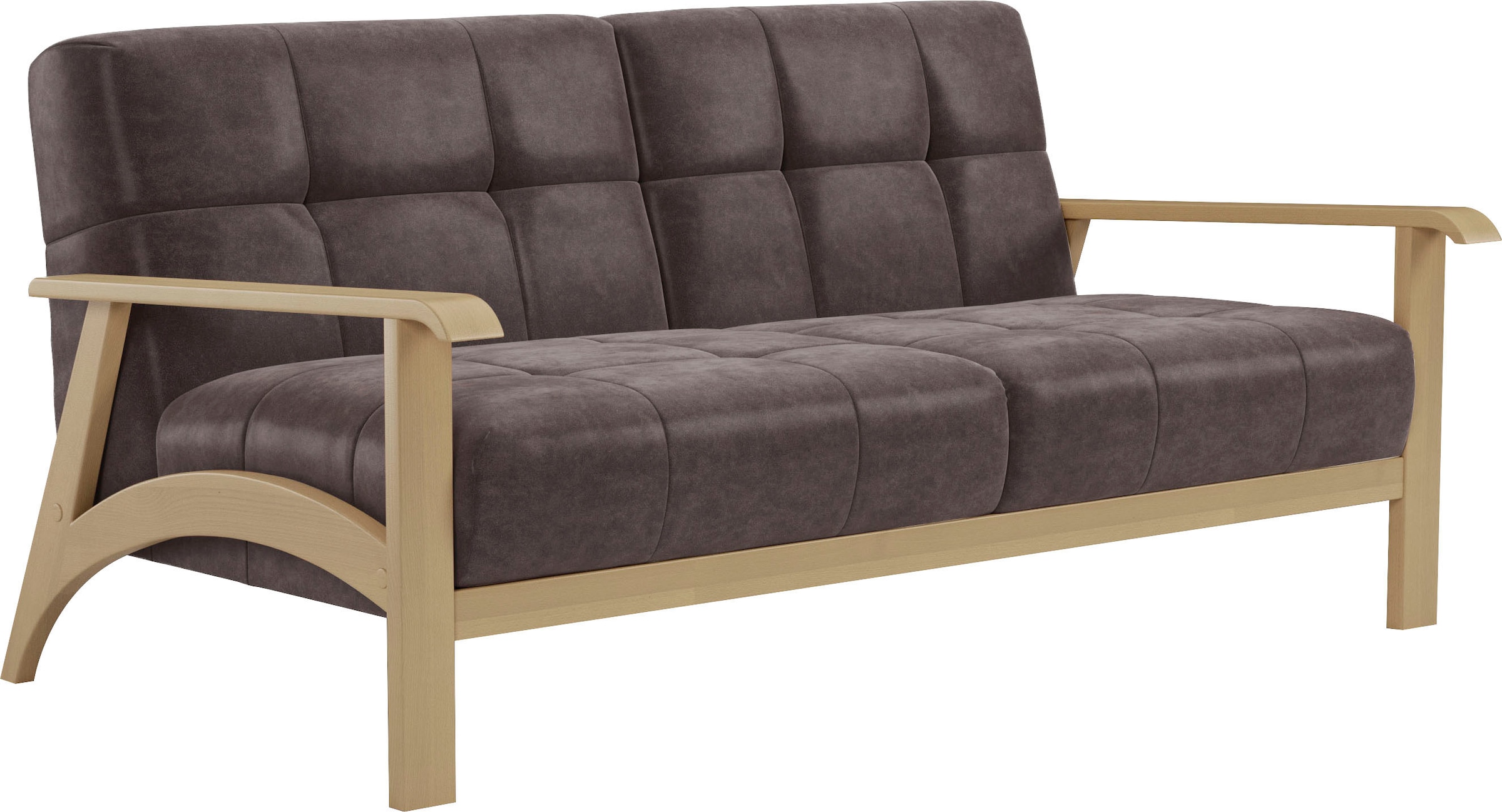 sit&more 2,5-Sitzer »Billund«, Armlehnen aus Buchenholz in natur, verschiedene Bezüge und Farben