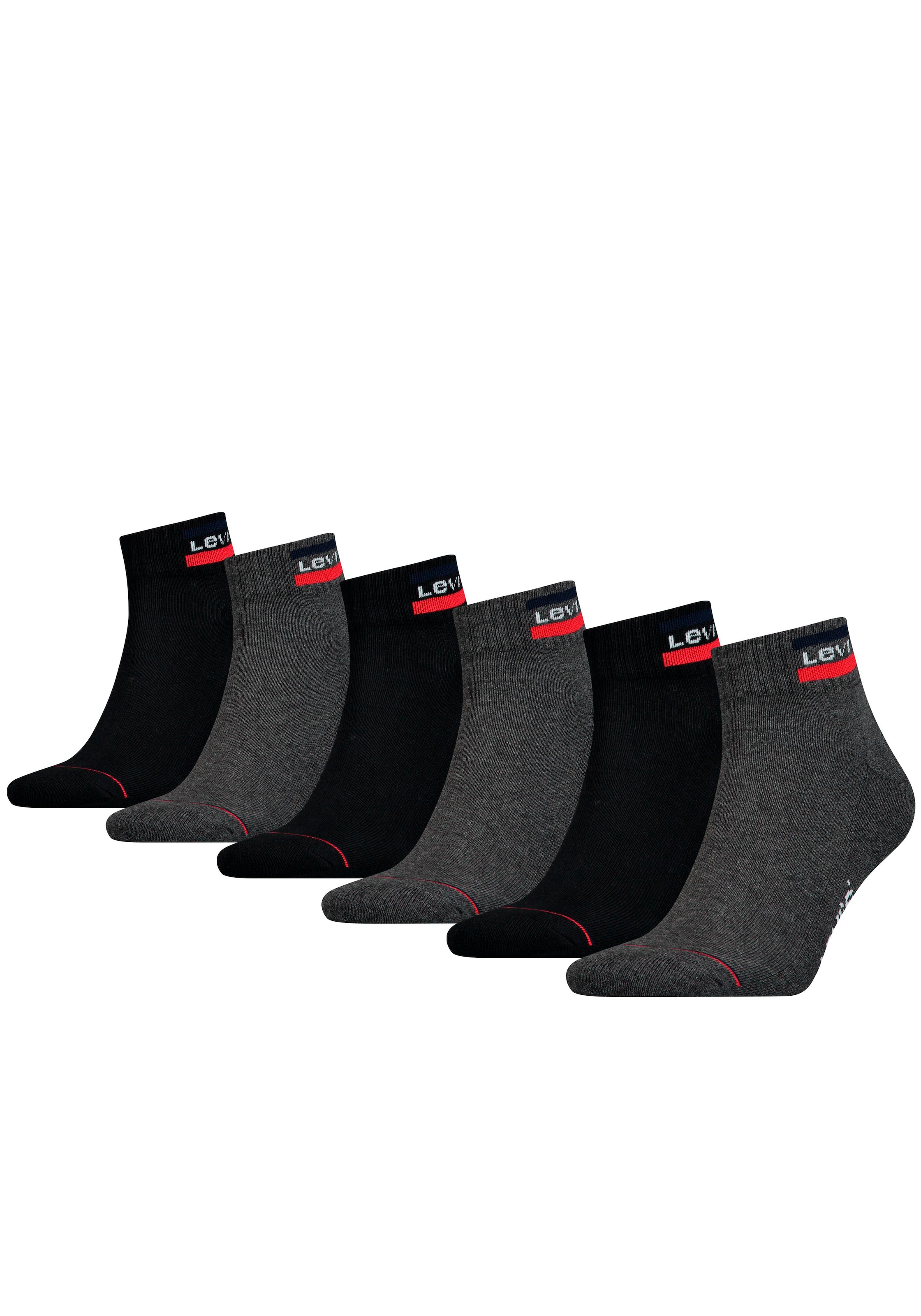 Levis Kurzsocken Packung, 6 Paar tlg. mit breitem Logobund günstig online kaufen