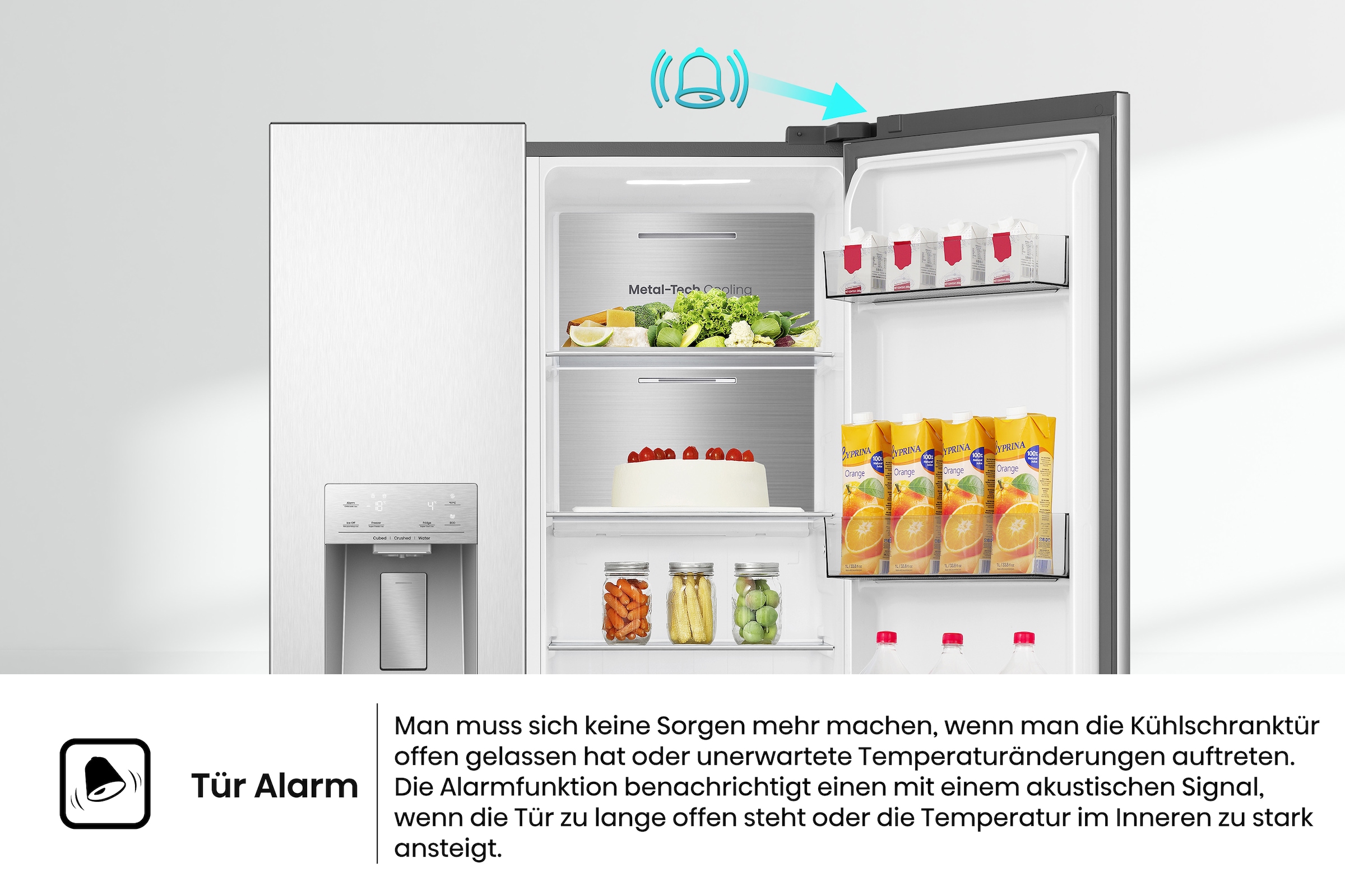 Hisense Side-by-Side »MS91528IC« 178,6 cm hoch 91,1 cm breit mit Wasser-/Eisspender, kein Festwasseranschluss dank Tank