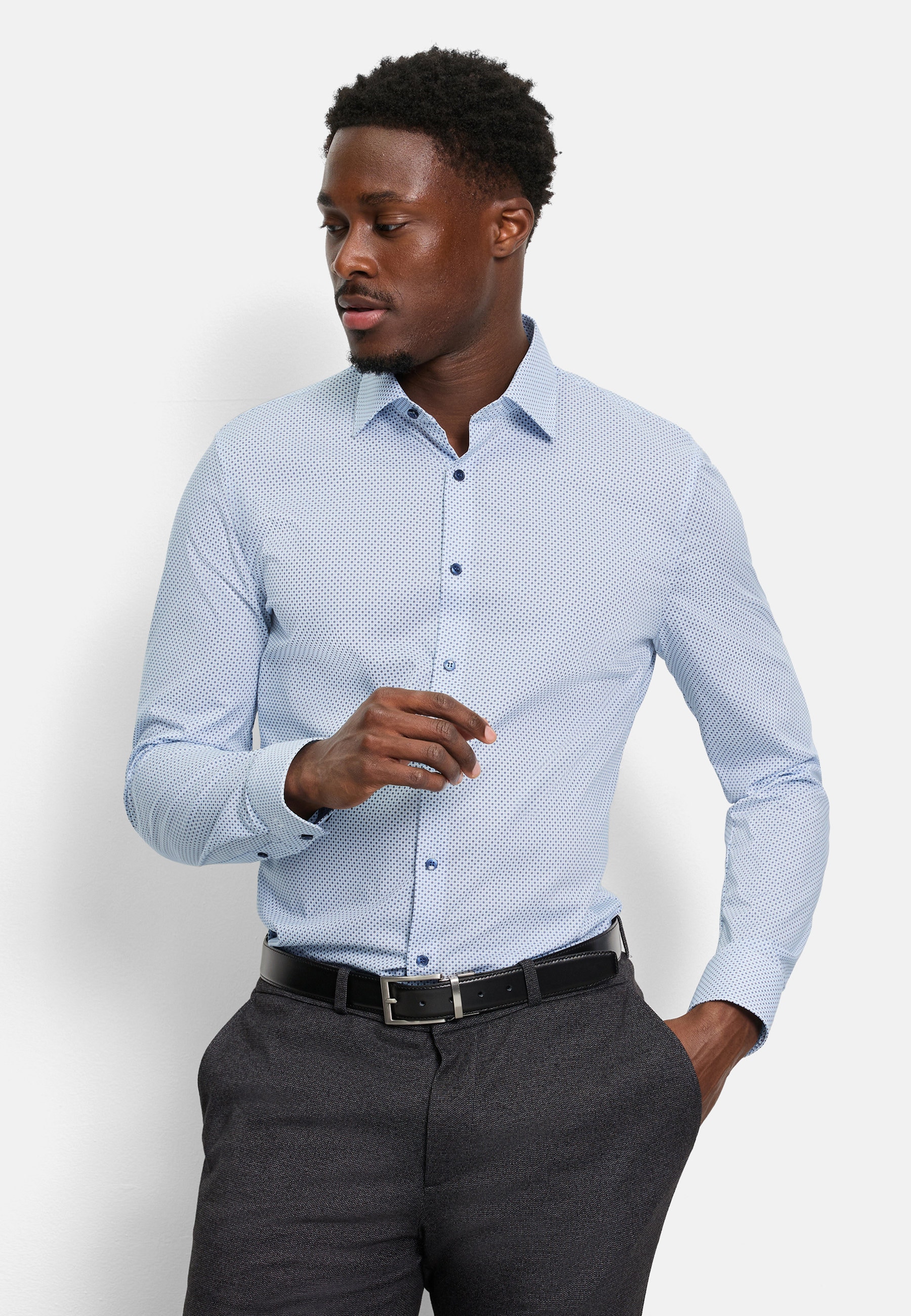 OLYMP Businesshemd "OLYMP No. Six, Super Slim, New York Kent mit extra langem Arm"