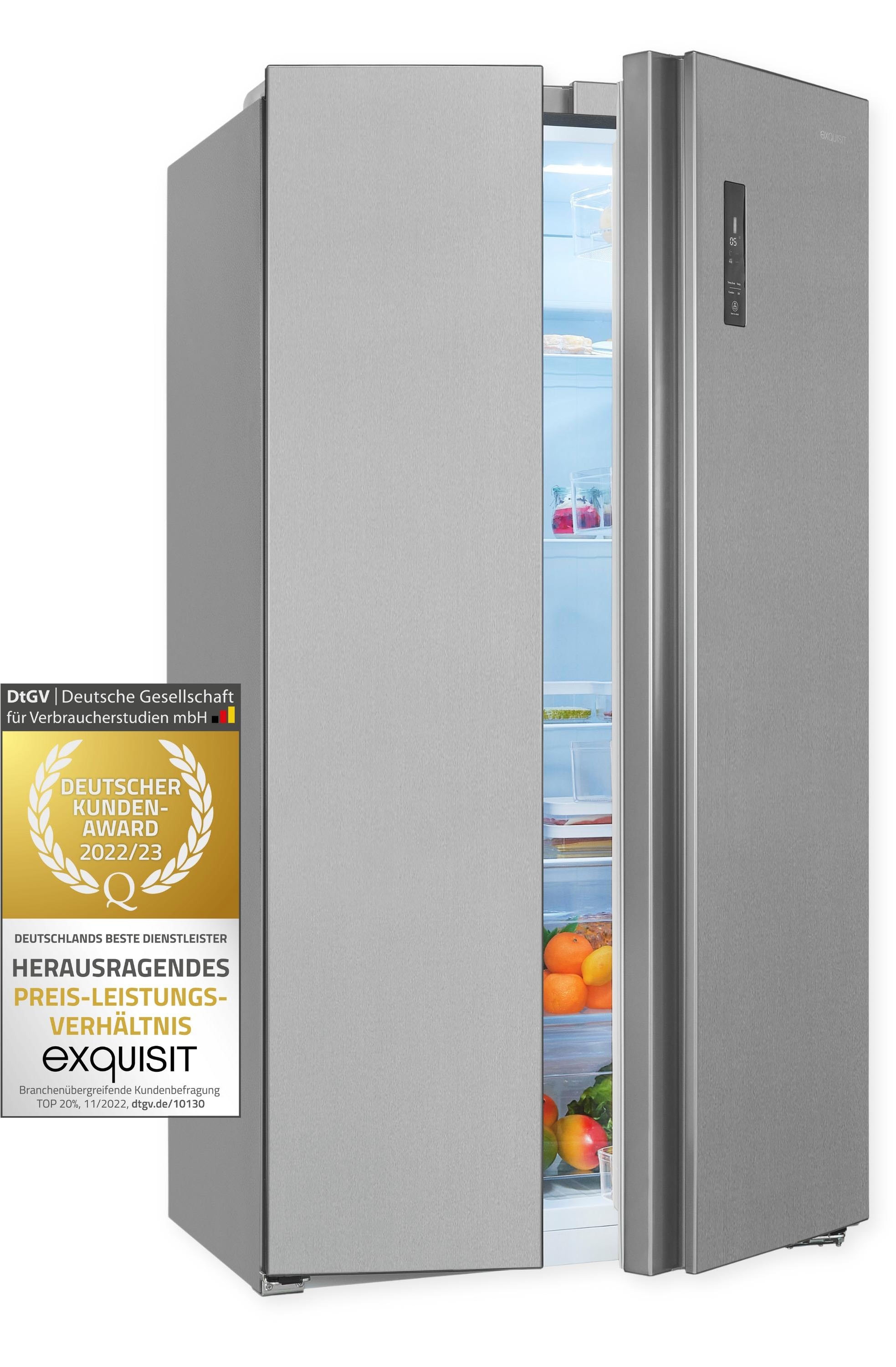 exquisit Kühl-/Gefrierkombination »SBS560-050D inoxlook«