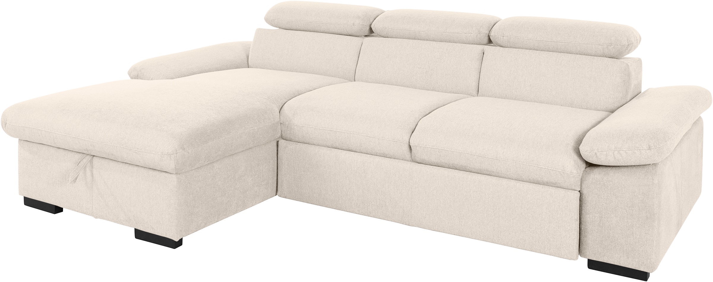 COTTA Ecksofa »Lola L-Form«, (Set, mit Hocker), mit Hocker & Kopfteilfunktion, wahlw. Bett- und Armteilfunktion