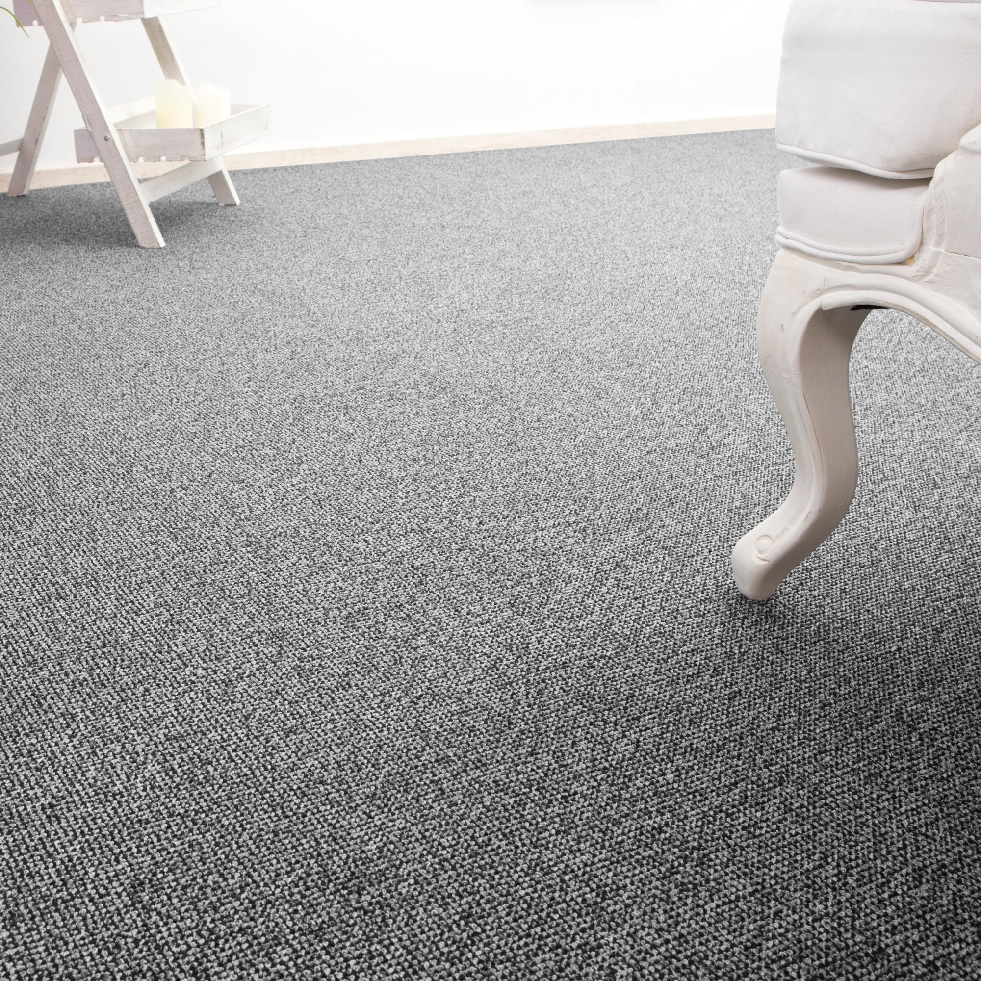 ANDIAMO Teppichboden "Carlos, Feinschlinge, Made in Netherlands", B : 200cm 1 Stk., 6,5mm, L: 900cmgrau, Schlafzimmer, Teppiche, melierte Optik,