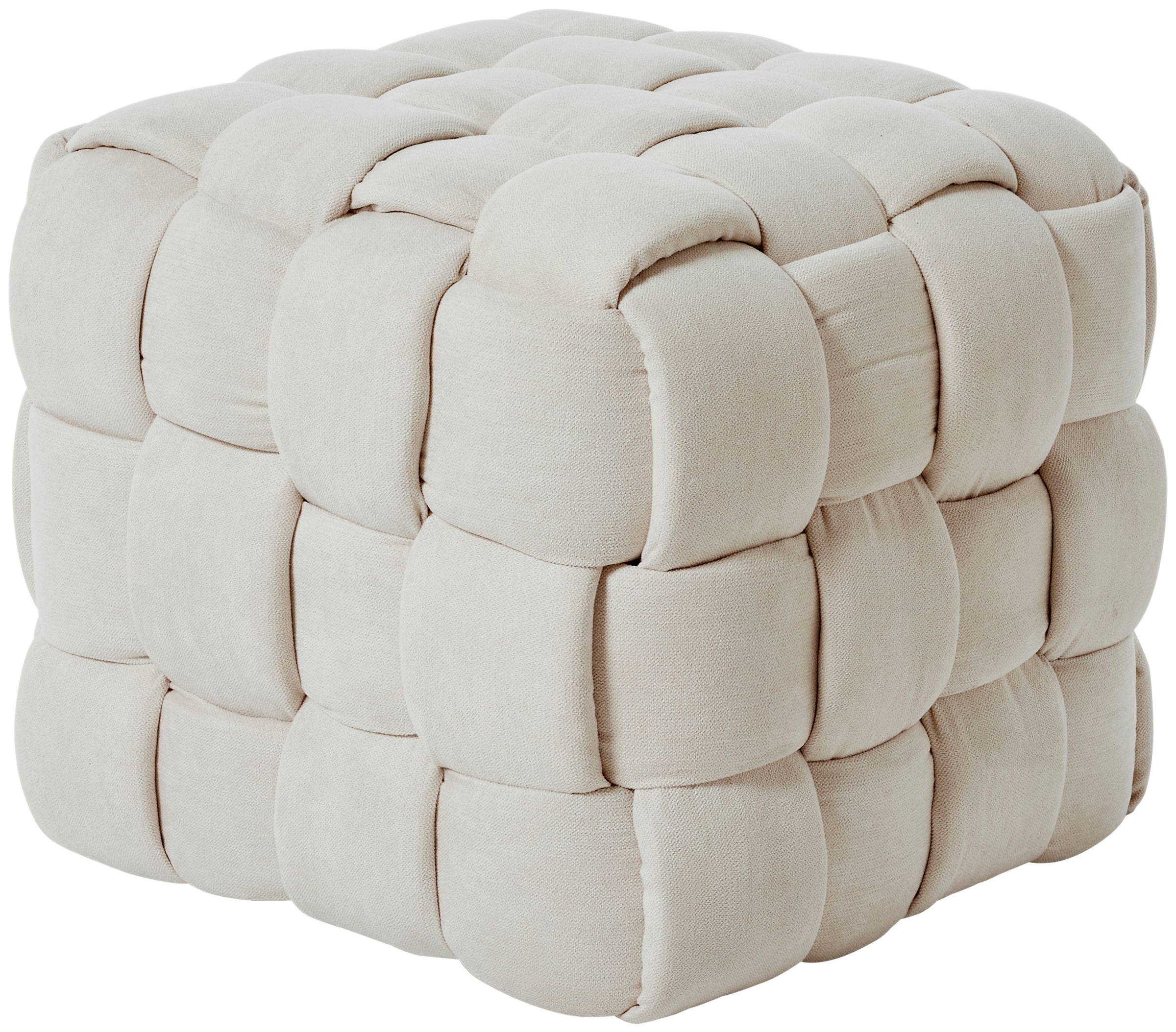 Jahnke "WEB ART S" Hocker, Couchtisch, Beistelltisch gepolstert in edler Flechtoptik