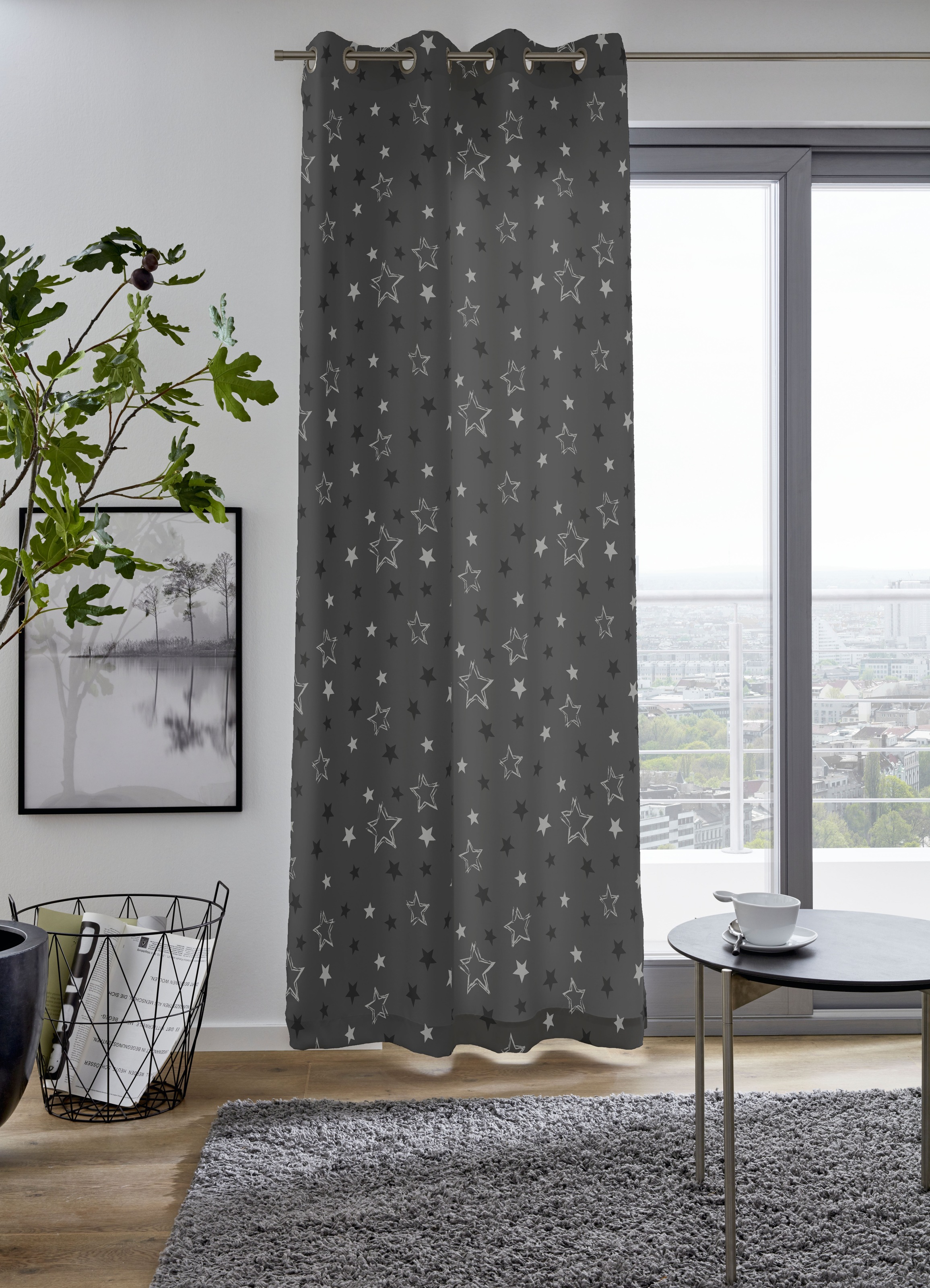 my home Vorhang "STARRY" Ösen 1 Stk. tlg. bedruckt, blickdicht, verschieden günstig online kaufen