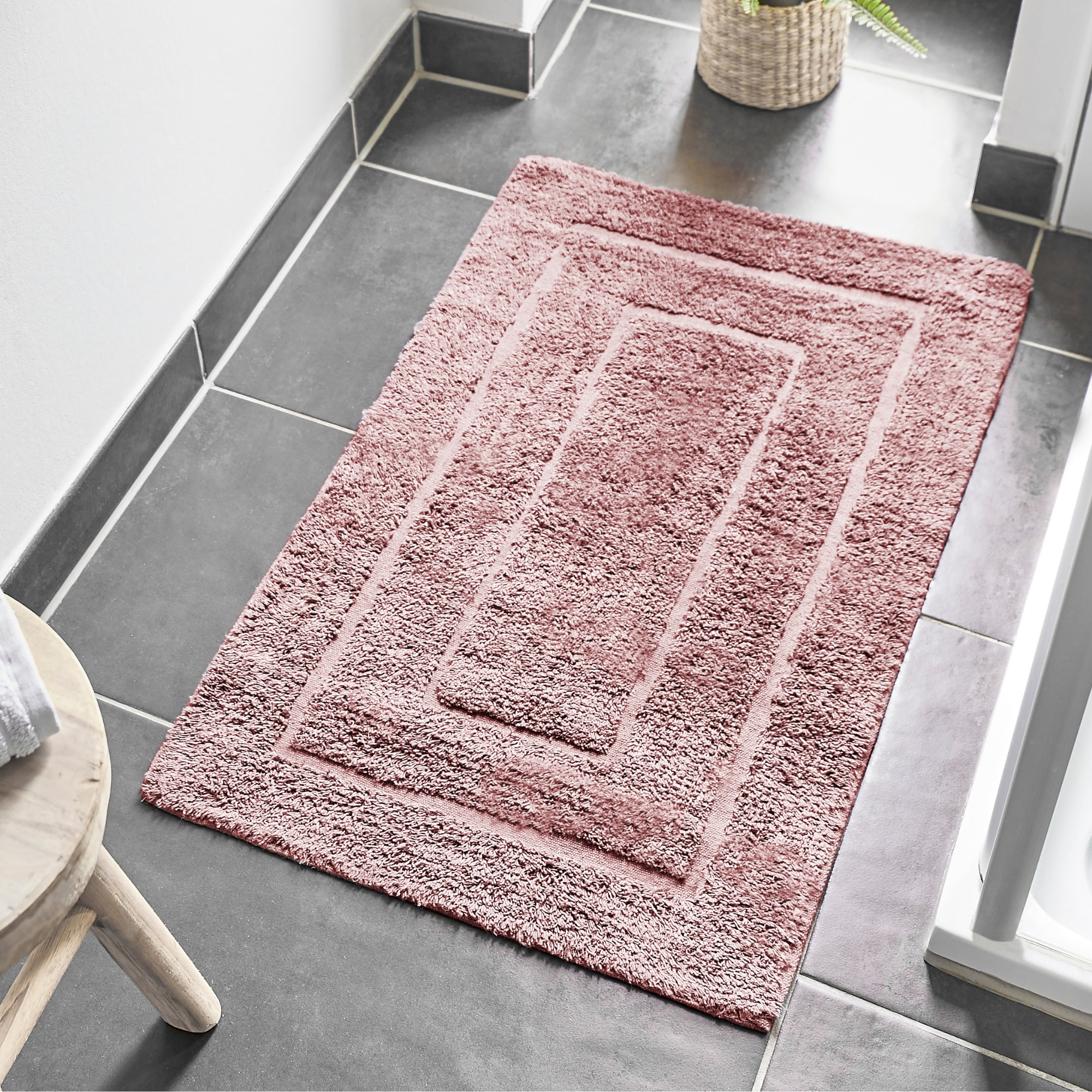 Andiamo Badematte »Havanna, 50x80 cm«, fußbodenheizungsgeeignet-schnell trocknend, Badteppich, Uni Farben, Hoch-Tief Effekt, verschiedene Designs