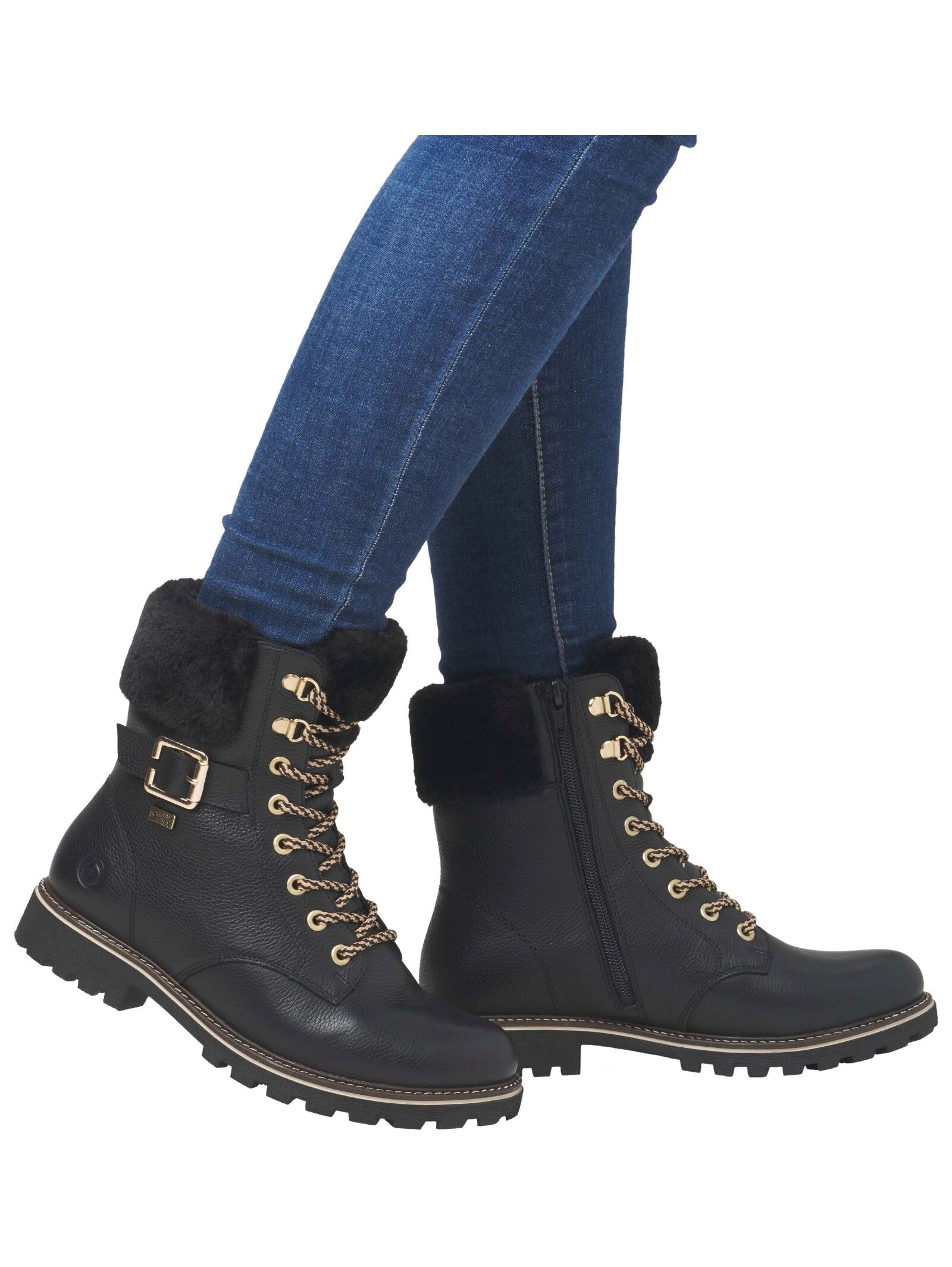 Remonte Schnürstiefelette »Remonte Stiefelette Leder/Fell«