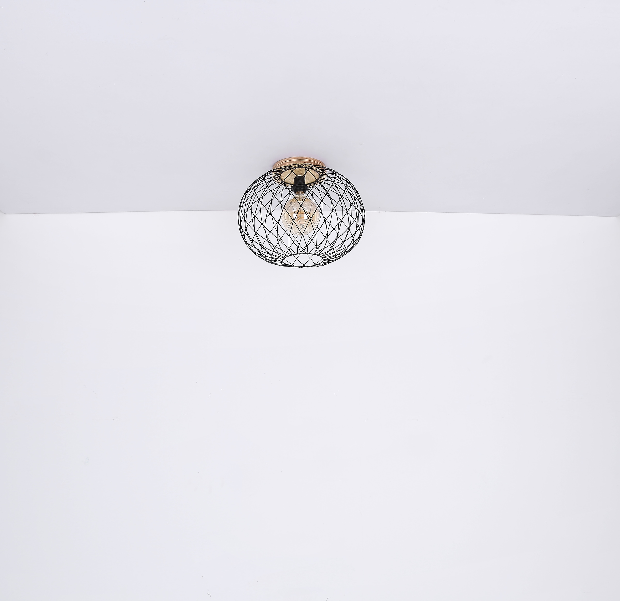 GLOBO LIGHTING Deckenstrahler »LACKY«, Leuchtmittel E27 | ohne Leuchtmittel, Deckenspot/schwarz/MDF braun/ Flur/Wohnzimmer/Schlafzimmer