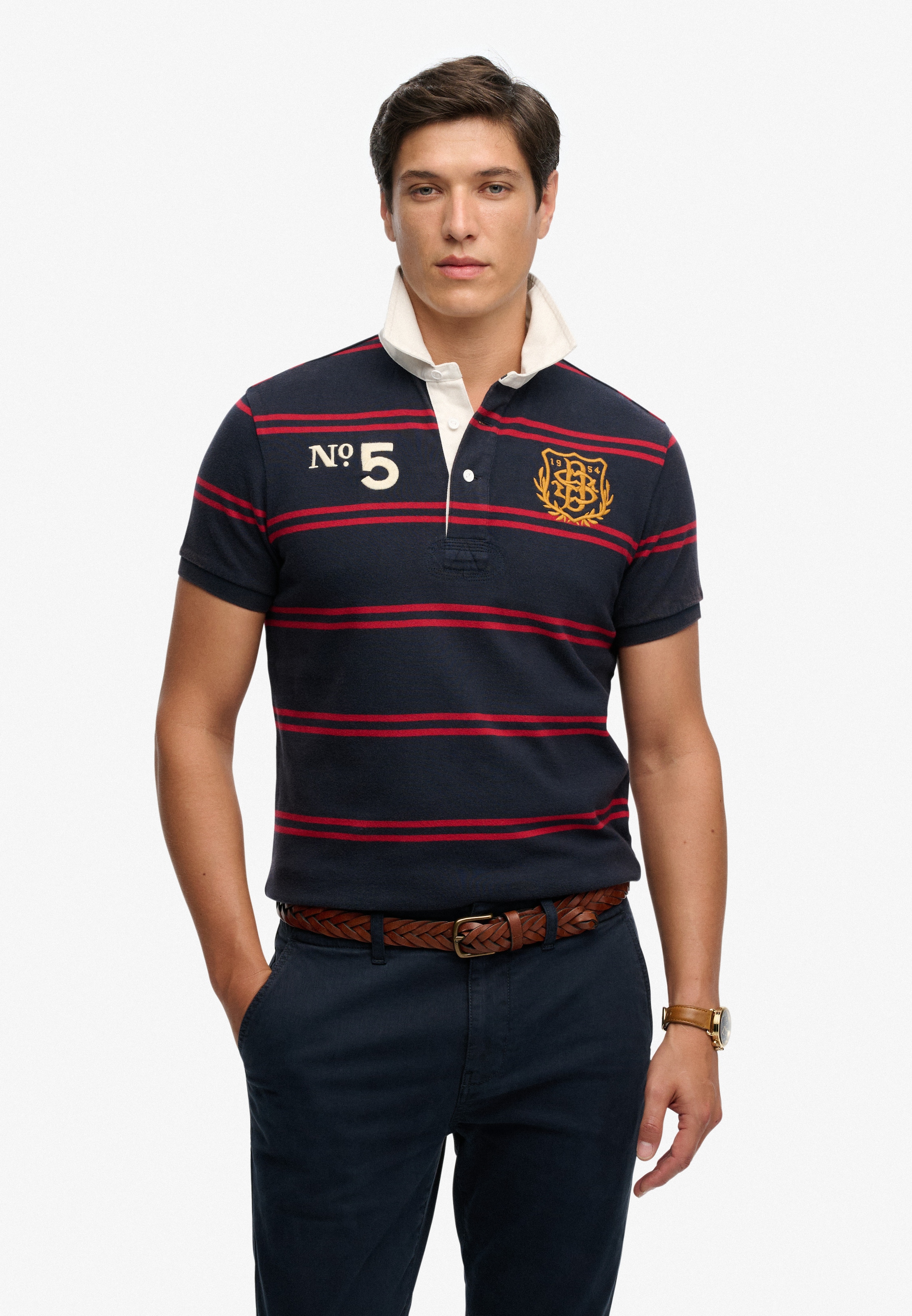 Superdry Poloshirt "DOUBLE EMBLEM JERSEY SS RUGBY" im angesagten Rugby Stil günstig online kaufen