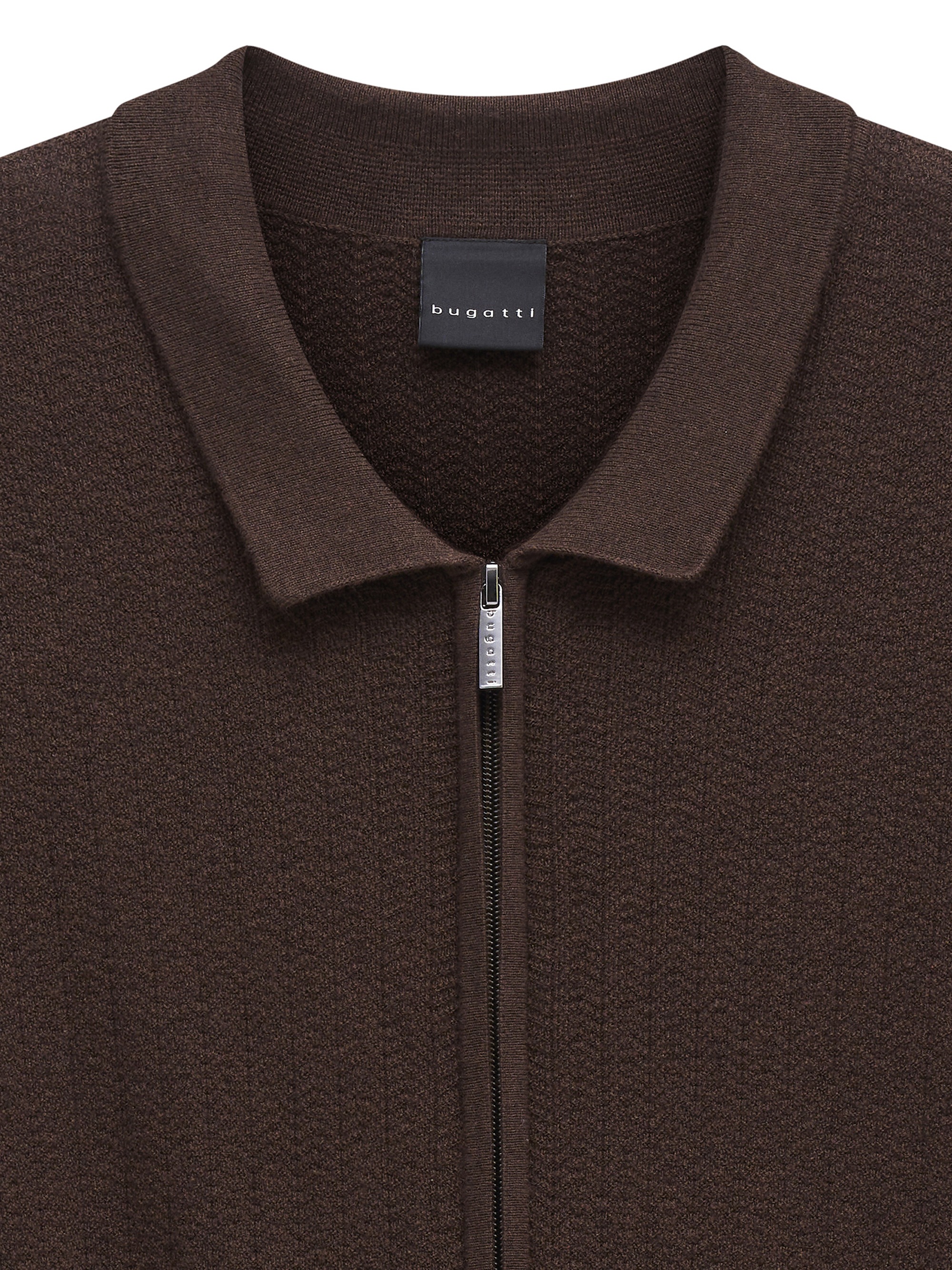 bugatti Strickjacke »Regular Fit« Regular Fit Baumwolle Kaschmir Stehkragen