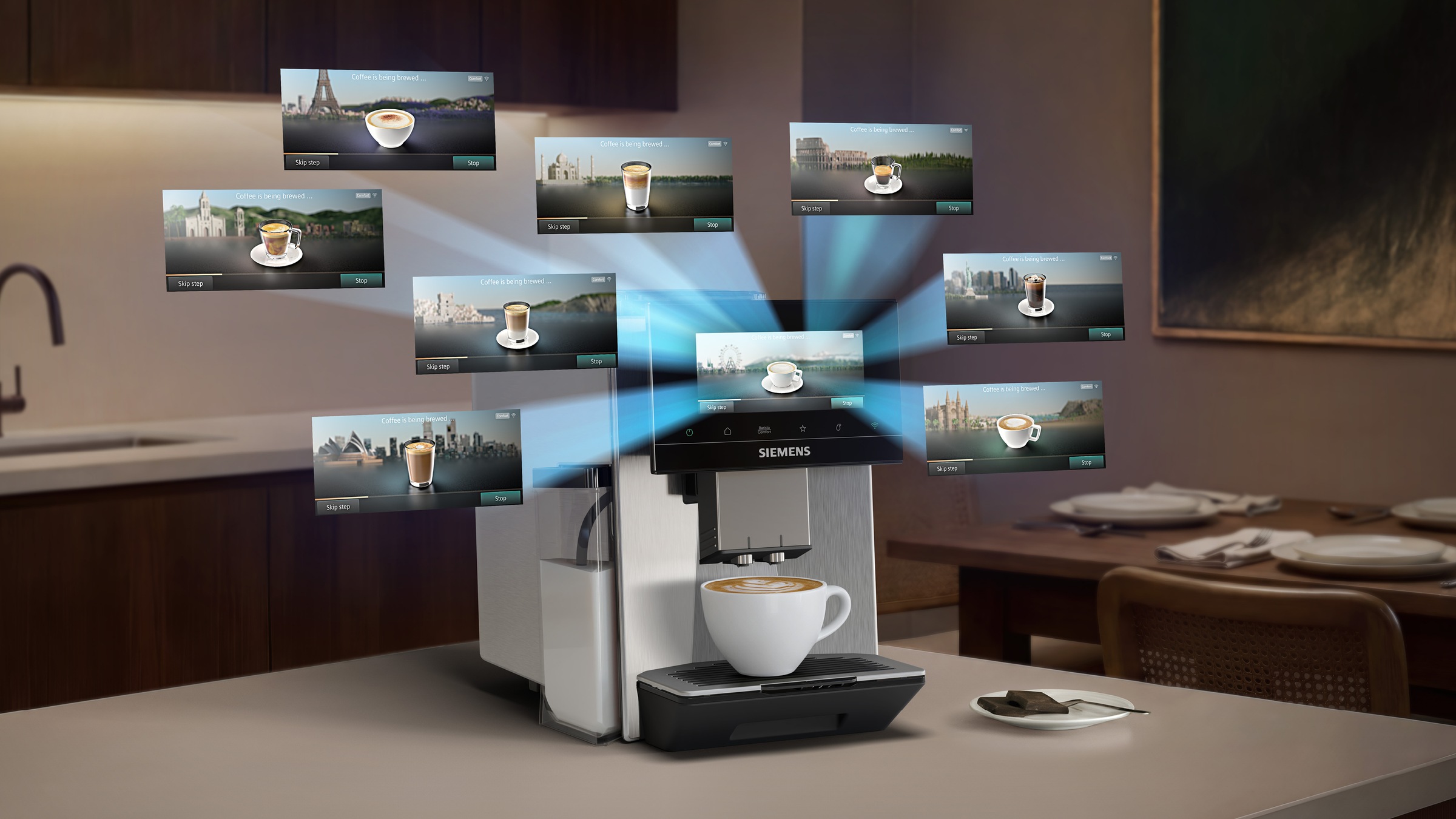 SIEMENS Kaffeevollautomat »TQ923E43« farbiges 6.8'' TFT-Display, individuelle Aromaeinstellung, Edelstahl