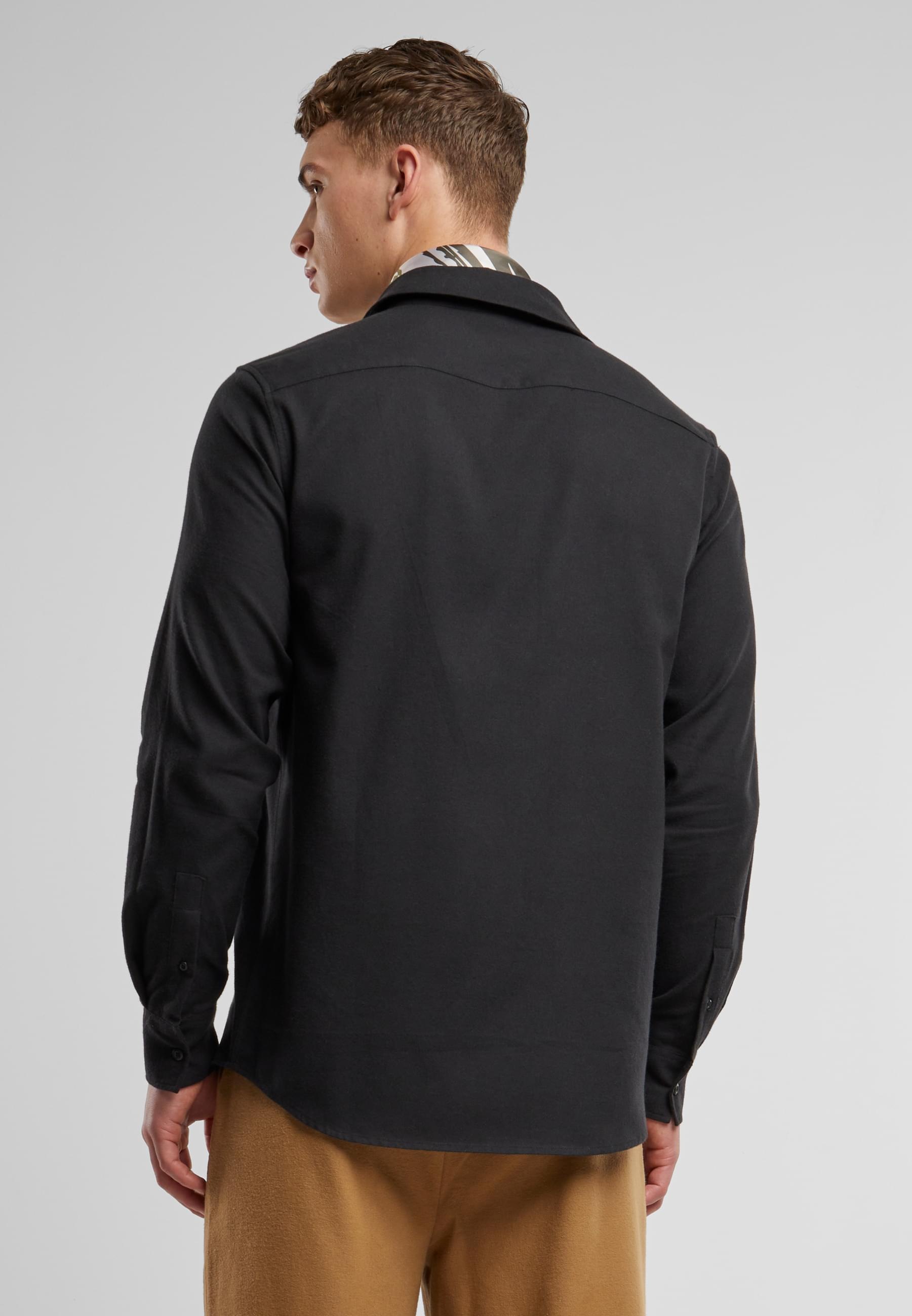 URBAN CLASSICS Langarm-Poloshirt »Urban Classics Herren Flanell Shirt«, (1 tlg.)