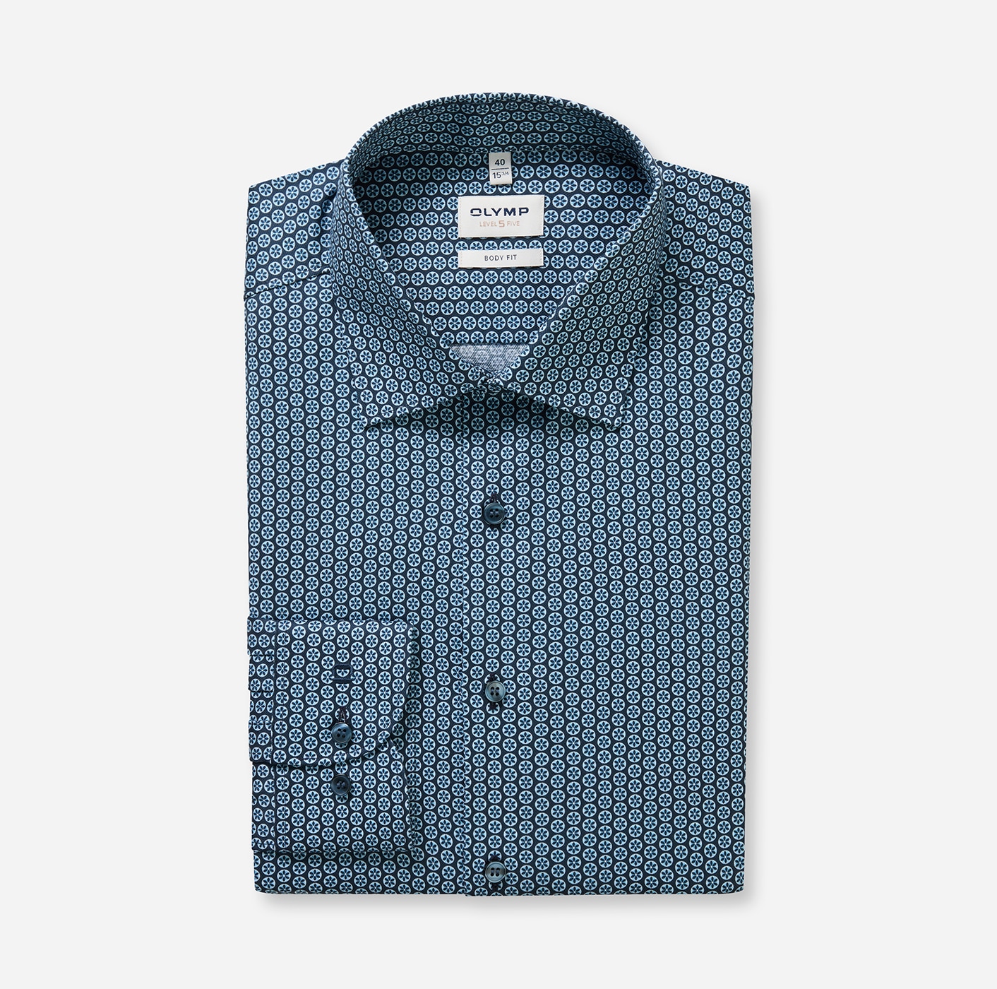 OLYMP Langarmhemd »Level Five« Businesshemd, boby fit,  Kentkragen, gemustert