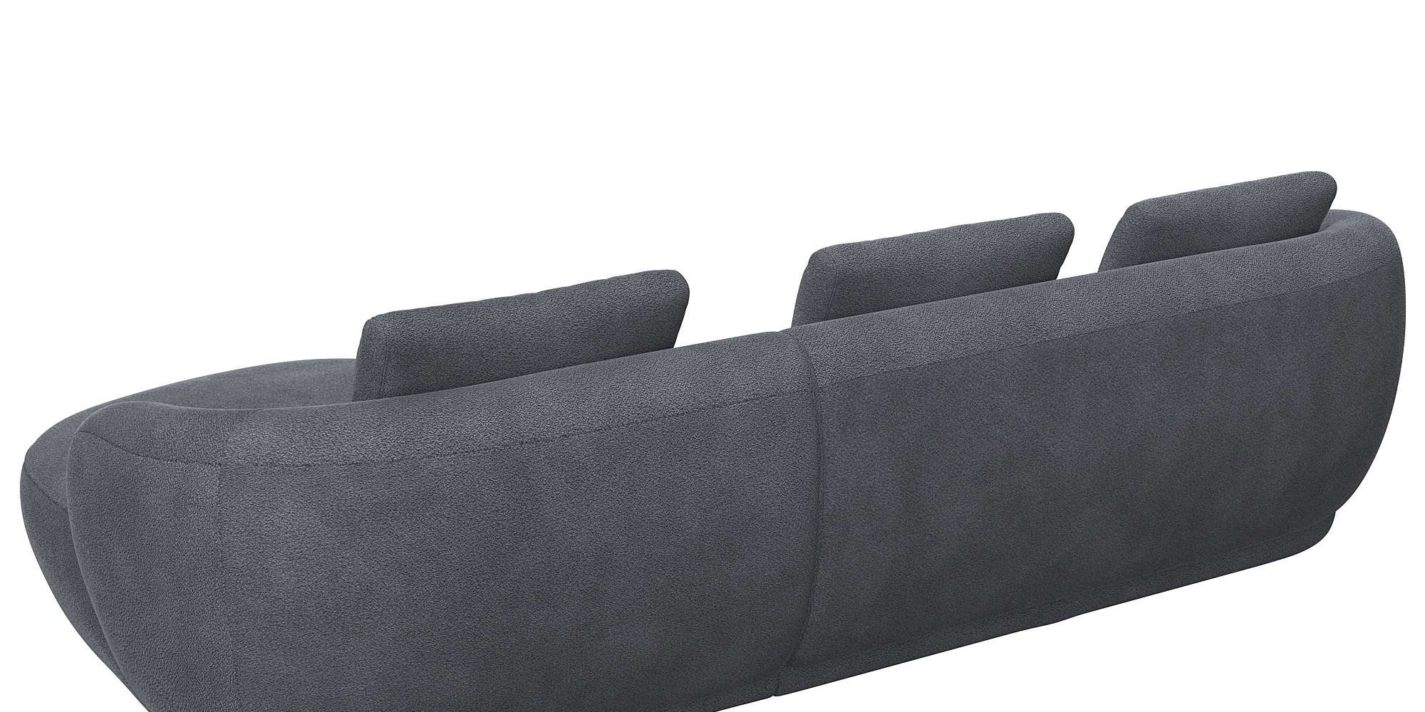 FLEXLUX Wohnlandschaft »Torino, rund, L-Form, Sofa-Ecke mit Recamiere, Longchair-Sofa«, Modernes, organisches Sofa-Design, Kaltschaum, Wellenunterfederung