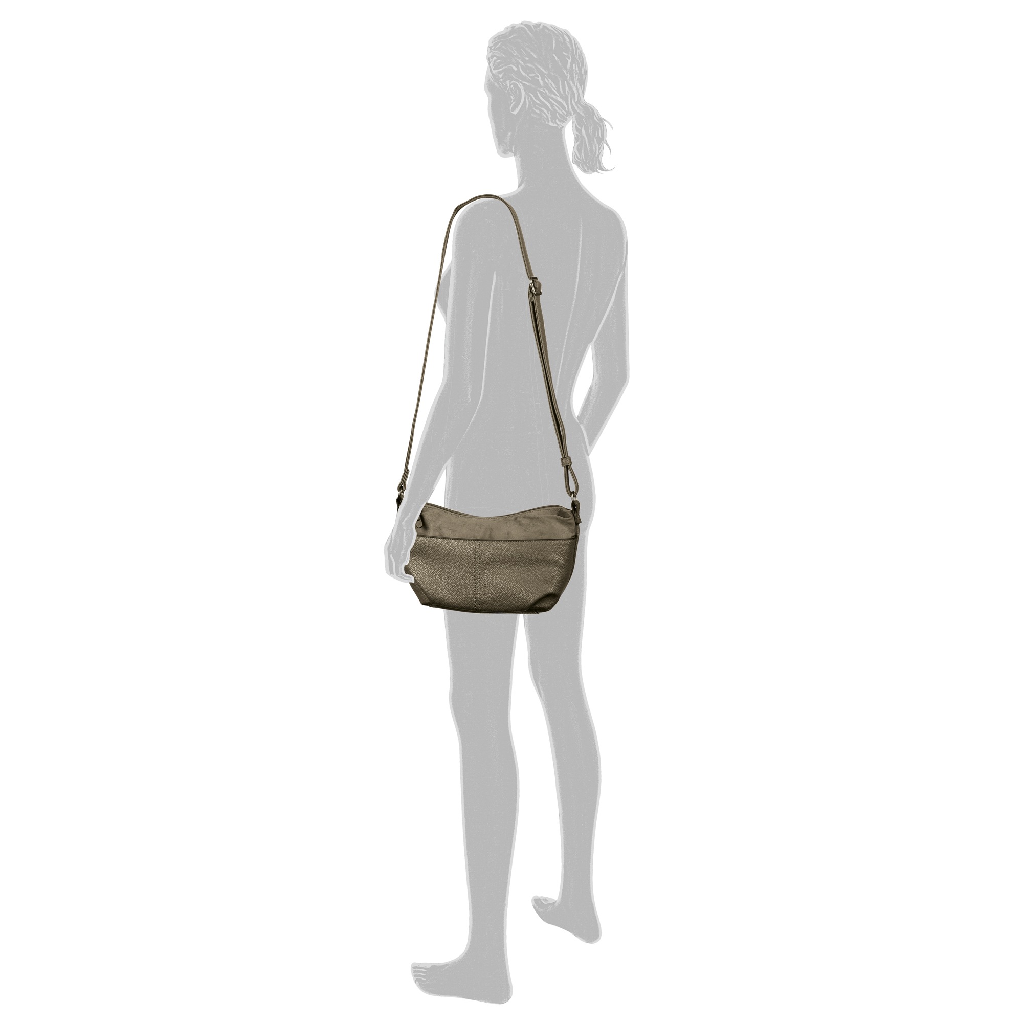 TOM TAILOR Handtasche "Miha", weiches Veloursimitat mit soft genarbtem Lede günstig online kaufen