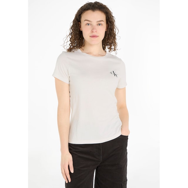 Calvin Klein Jeans Rundhalsshirt »2-PACK MONOLOGO SLIM TEE«, (Packung, 2 tlg.,  2er-Pack), mit Calvin Klein Jeans Logoprint auf der Brust online bestellen  | BAUR