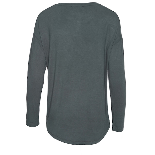 Decay Langarmshirt »Blusenshirt«, mit Gestreiften Rippbündchen an Saum für  kaufen | BAUR