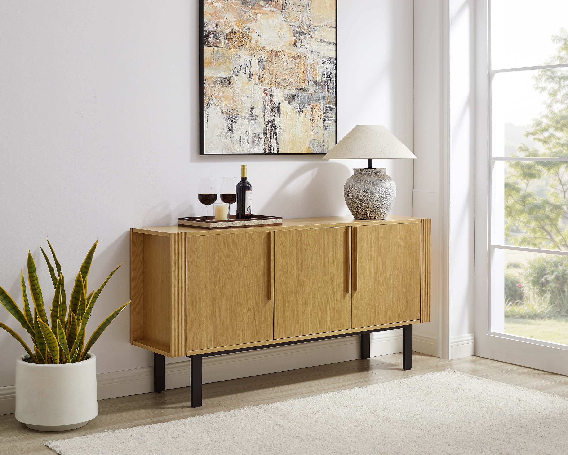 OTTO home Sideboard "Stiven" Eukalyptus und Esche, kombiniert mit Melamin, günstig online kaufen