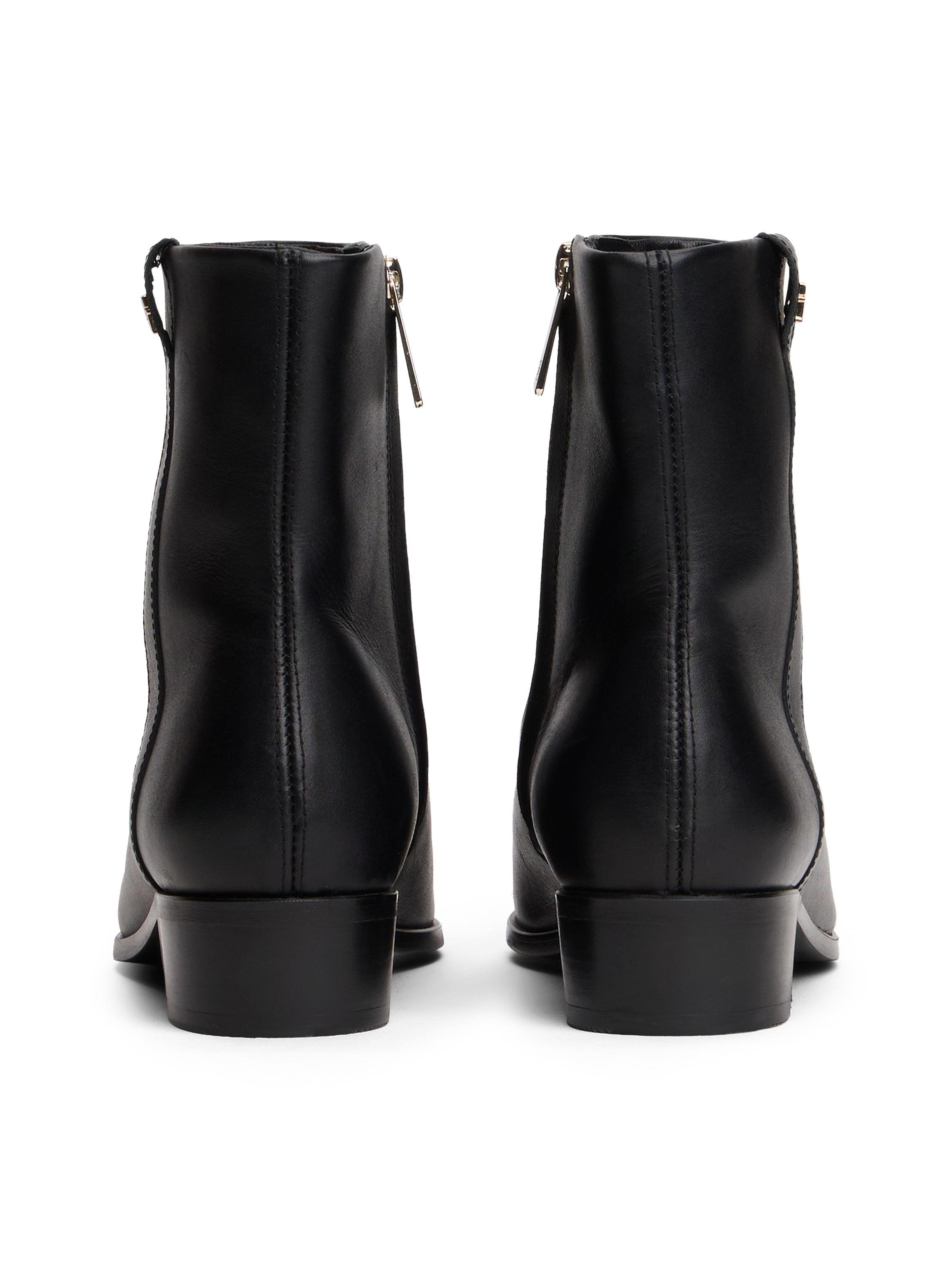 Tommy Hilfiger Stiefelette »TH LEATHER POINTY ZIP BOOTIE«, Blcokabsatz, Businessschuh, Westernstiefelette in spitzer Form