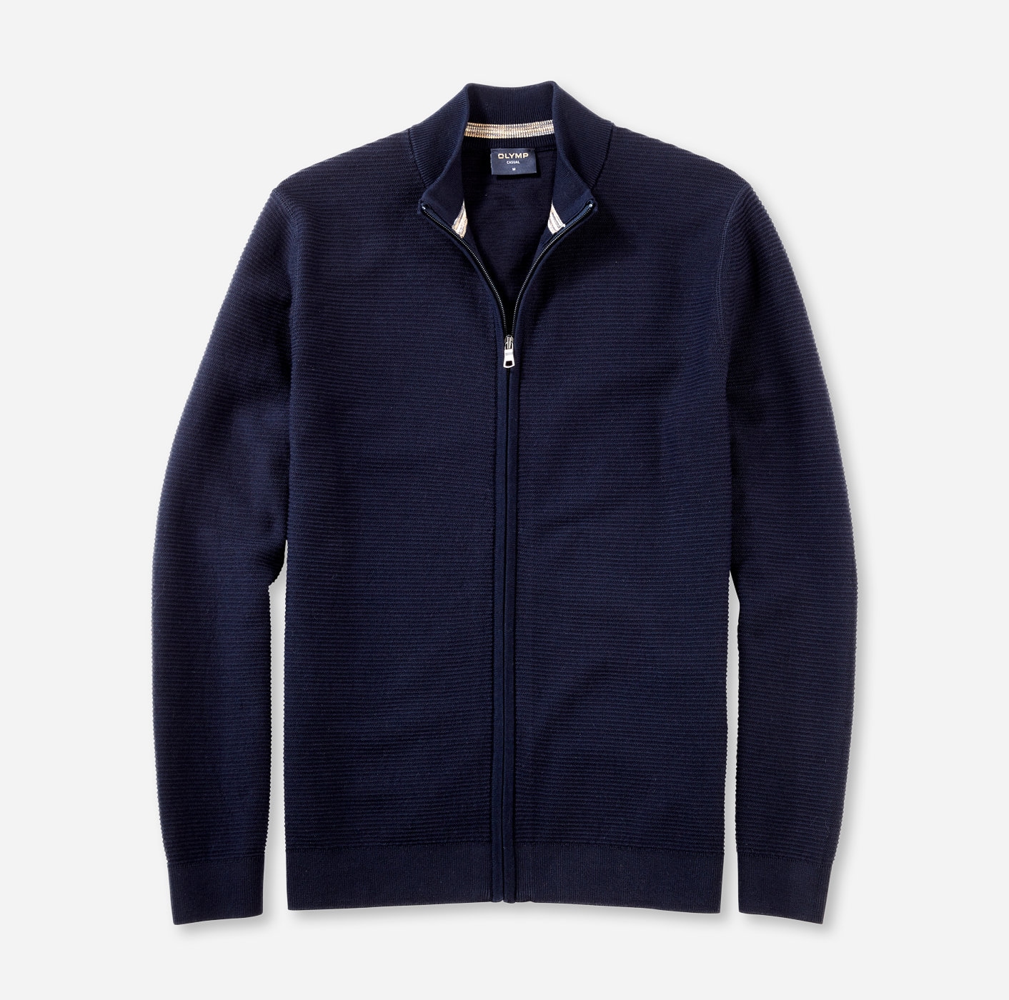 OLYMP Strickjacke, Stehkragen, regular fit
